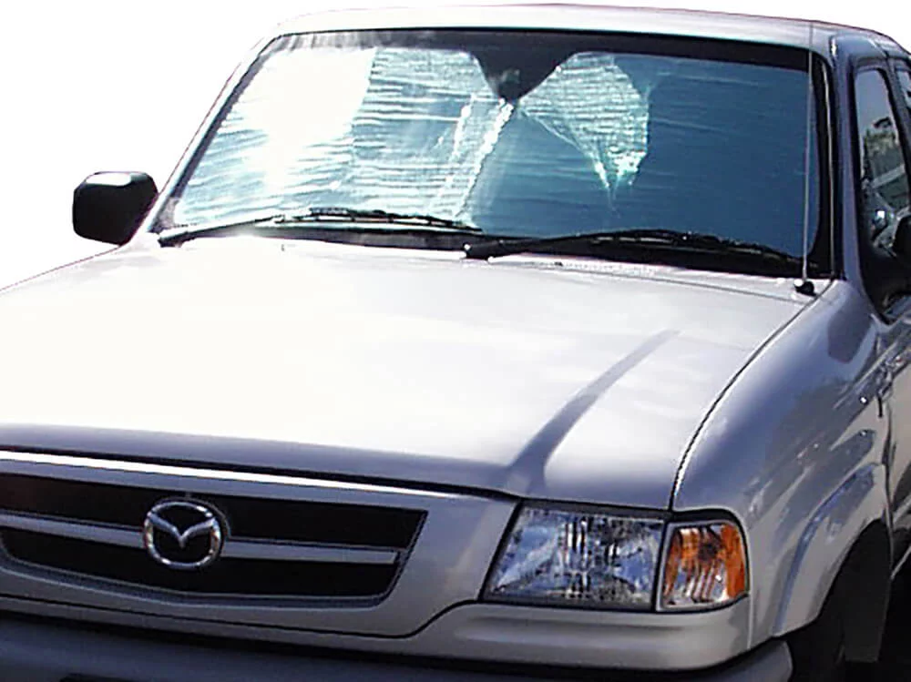 HeatShield, The Original Windshield Sun Shade, Custom-Fit for Ford Ranger Truck (Extended Cab) 1998-2011, Silver Series
