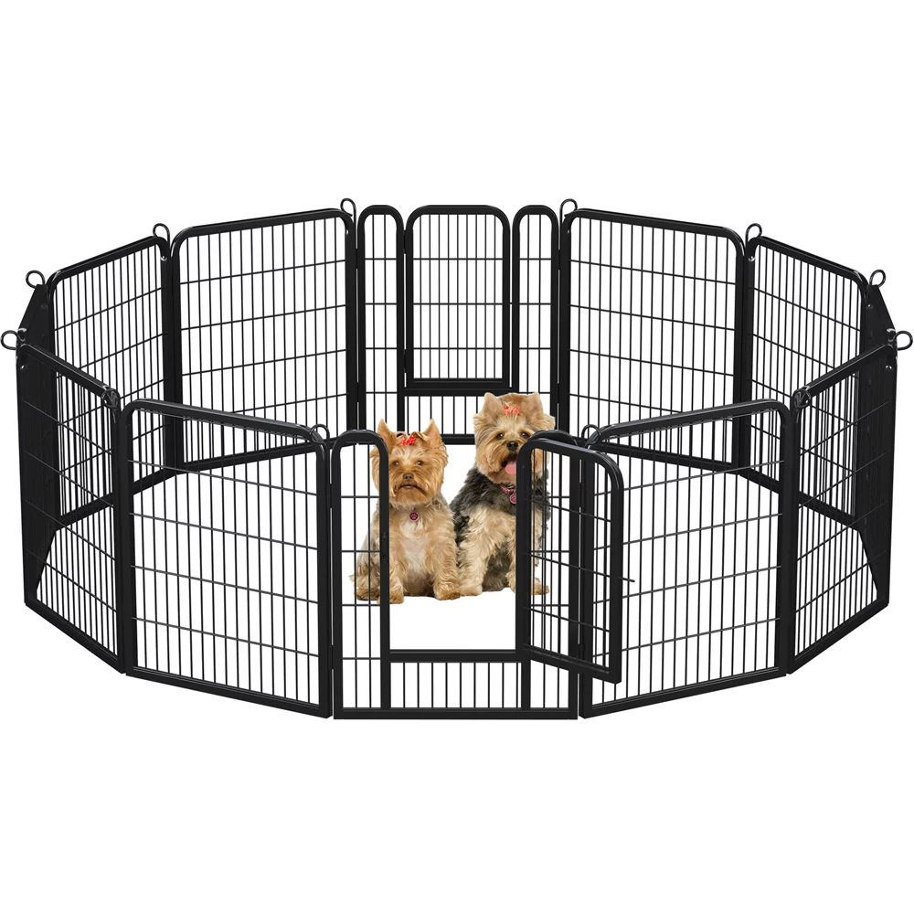 Yaheetech 31.5''H 12 Panels Dog Playpen, Black