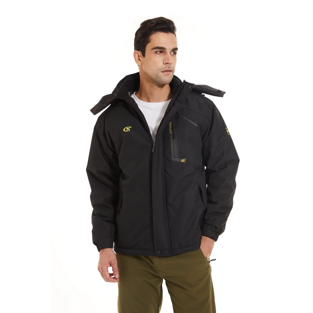 YuKaiChen Mens Waterproof Ski Snowboard Jacket Windproof Winter Mountain Snow Coat Black XL