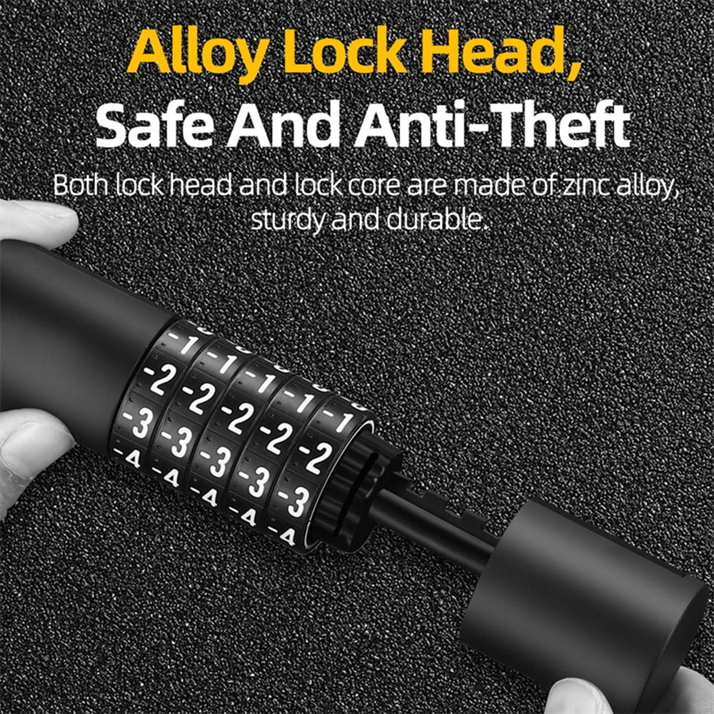 Bike Locks,Coiled Cable Lock Bike Locks Lock Resettable Combination Lock Cable Lock Ebike Lock Lock Cable 5 Resettable Combination Lock -theft Coiled Lock - Coiled