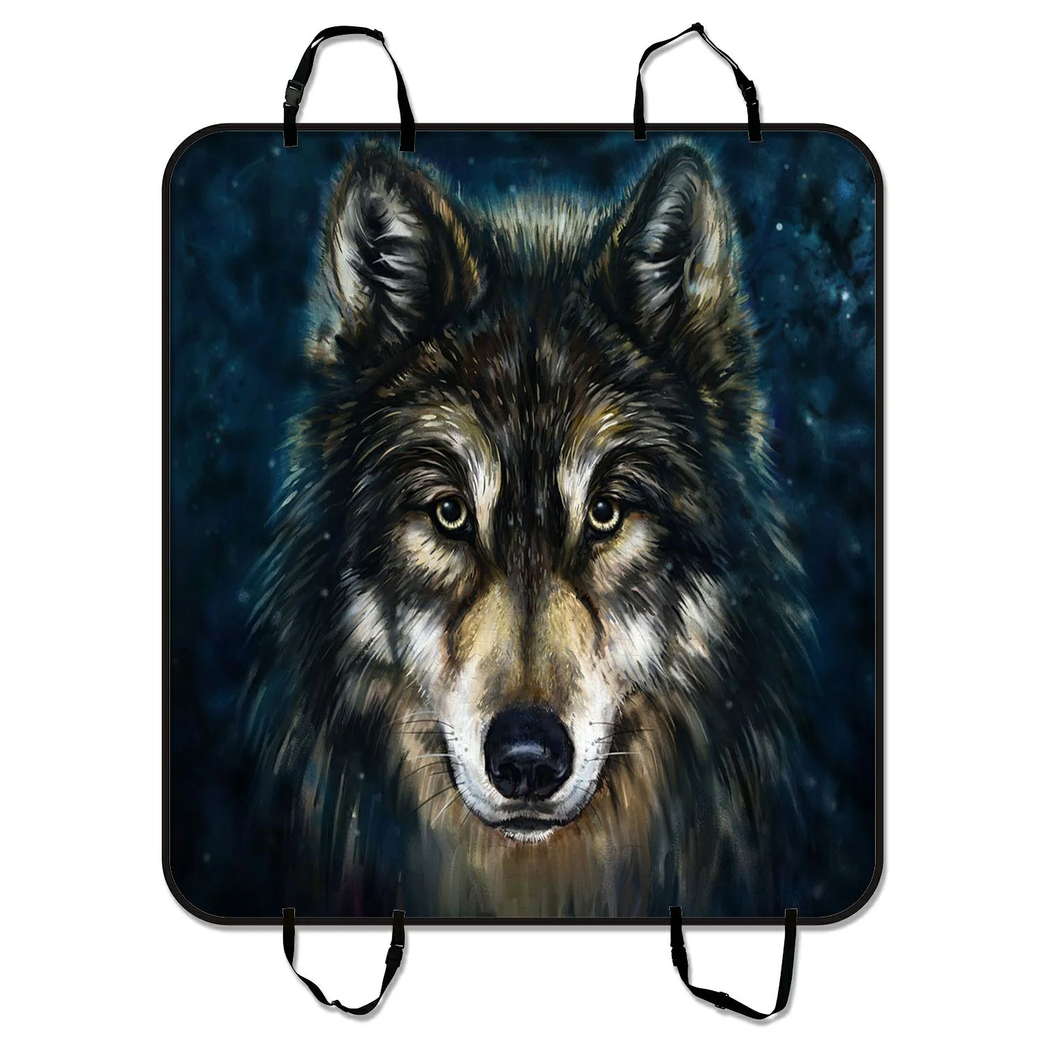 GCKG Brave Black Wolf Pet Car Seat Cover Dog Car Seat Mat Hammock Cargo Mat Trunk Mat For Cars Trucks and SUV 54x60 inches