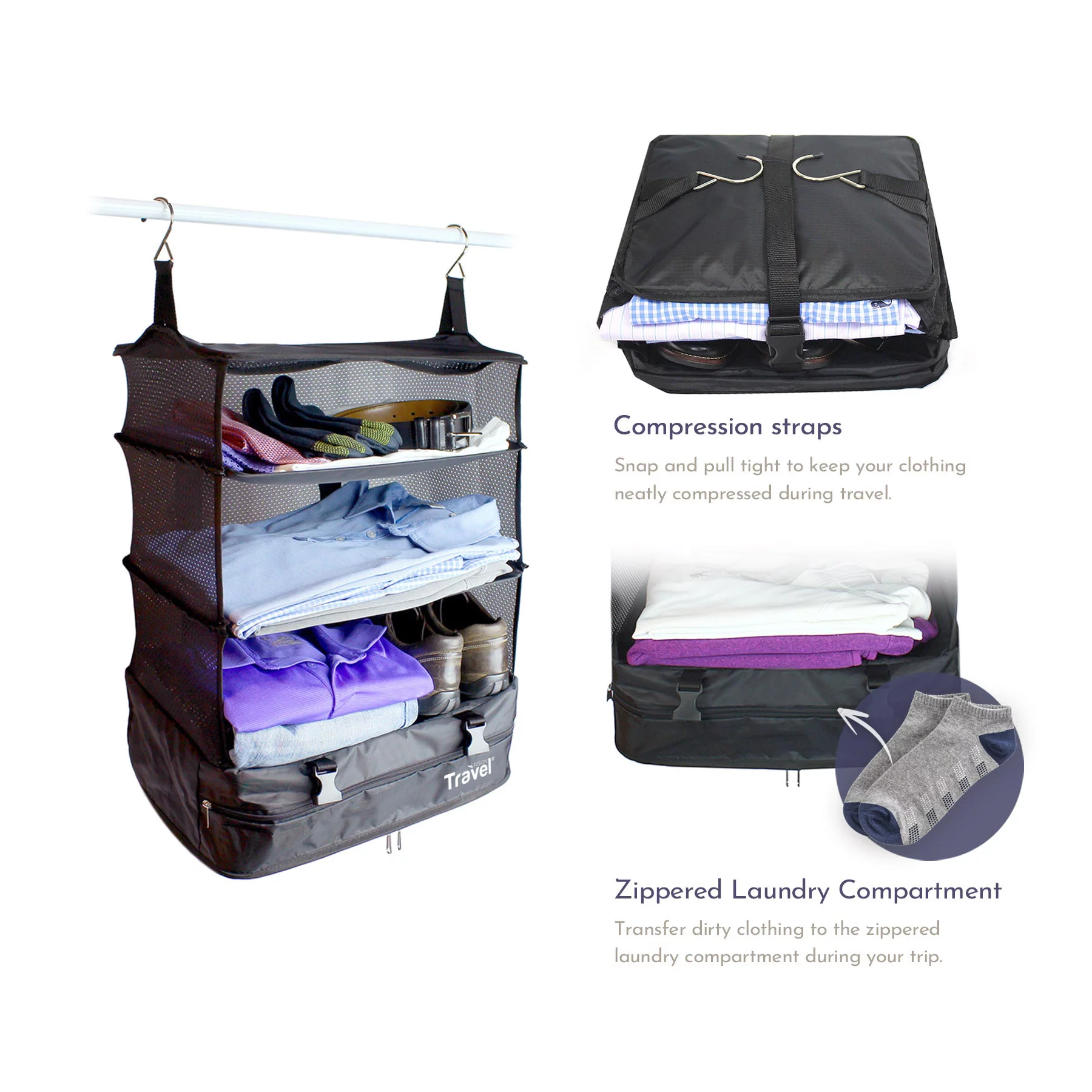 STOW N GO HANGING TRAVEL SHELVES - LARGE, From Grand Fusion