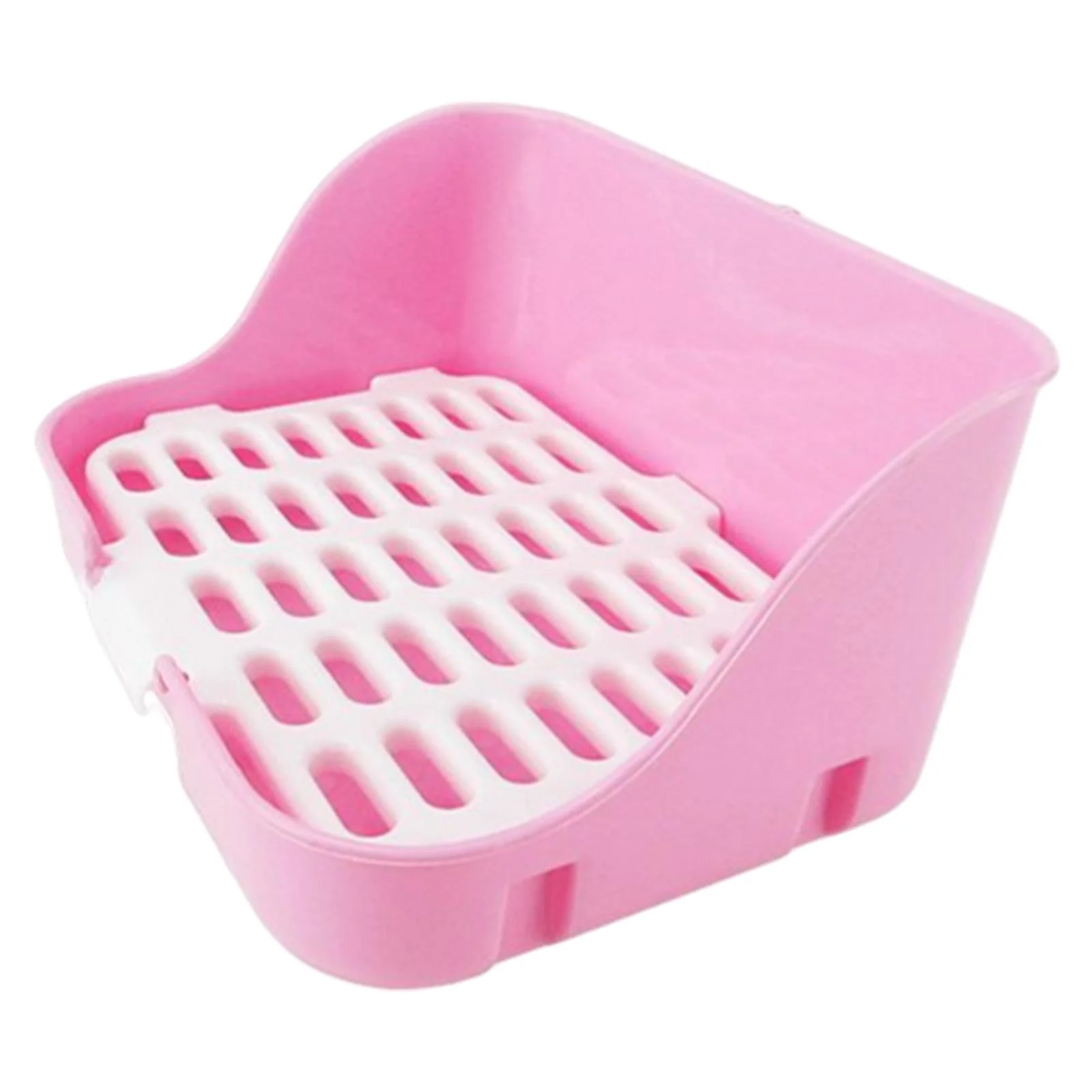 Large Rabbit Litter Cage Potty with Drawer Cleaning Tool for Ferret, Pink