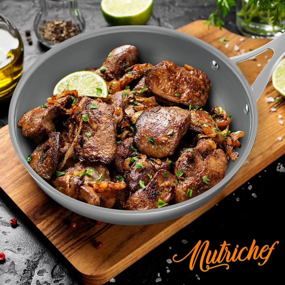 NutriChef Kitchen Kitchenware Pots & Pans Set-12-Piece Set Clad Kitchen Cookware W/ Steel Handles