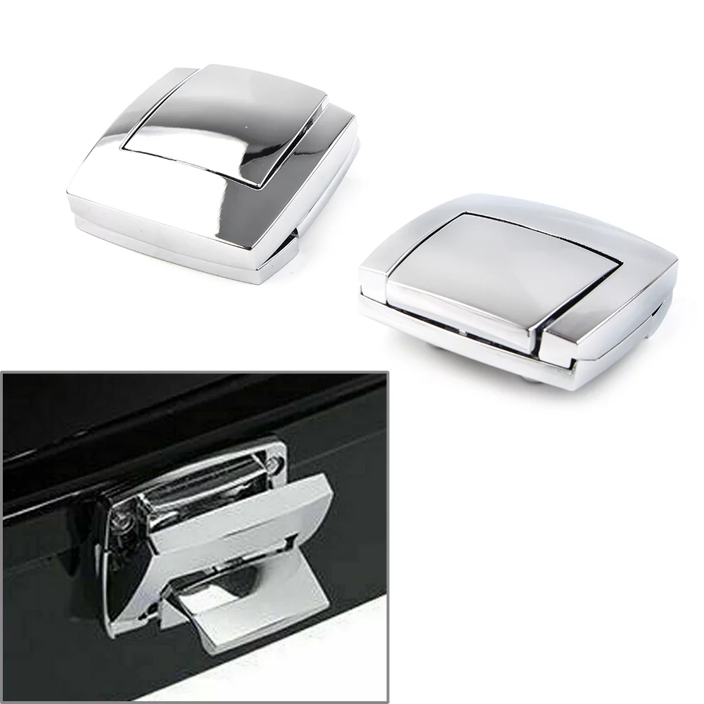 BFY 2x Chrome Motorbike Pack Trunk Lock Latches For Harley Davidson Touring Road King Electra Street Glide FLHX FLTR FLHT 1980-2013