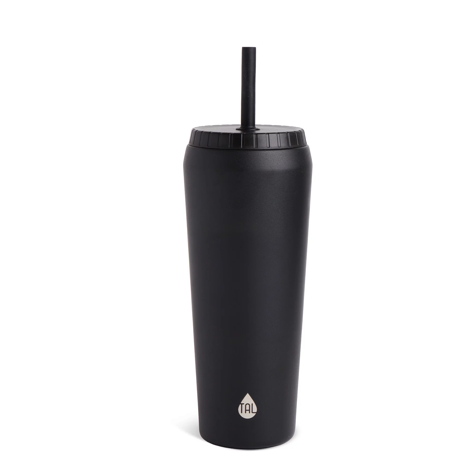 TAL Stainless Steel Spring Tumbler with Straw 32 oz, Black