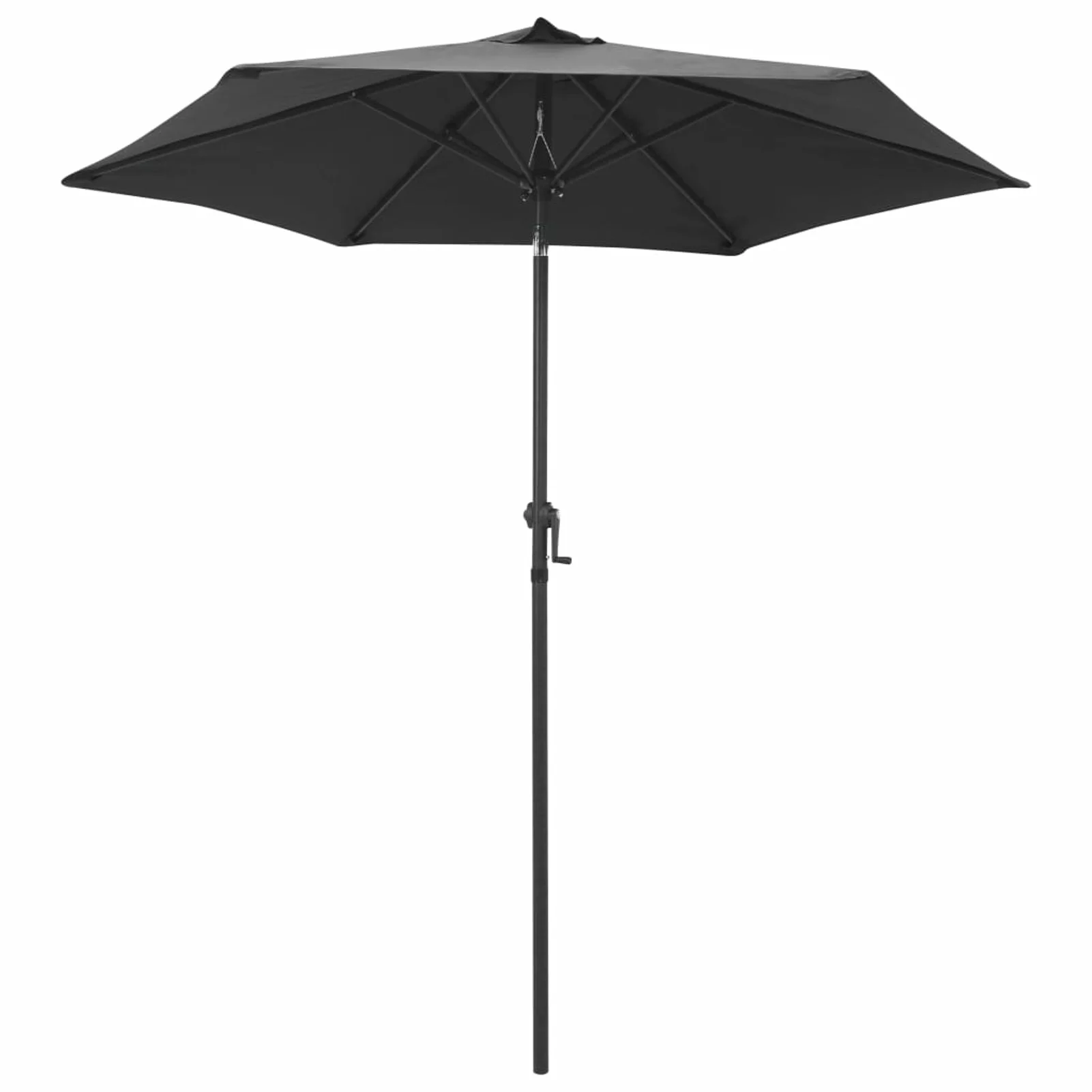 Dcenta Parasol with Aluminum Pole Folding Beach Umbrella Anthracite for Patio, Backyard, Terrace, Garden, Poolside, Lawn, Outdoor 78.7 x 83.1 Inches (Diameter x H)