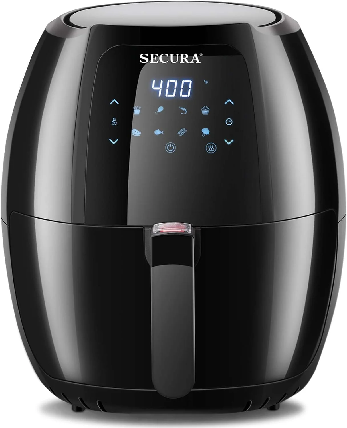 Open Box Secura Max 6.3Qt, 1700W 10-in-1 Digital Hot Air Fryer - BLACK