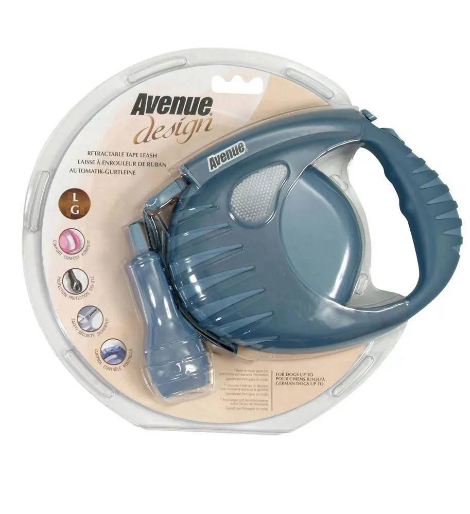 Avenue Design Blue Retractable Tape Leash LG (For Dogs Up To 120 lbs)