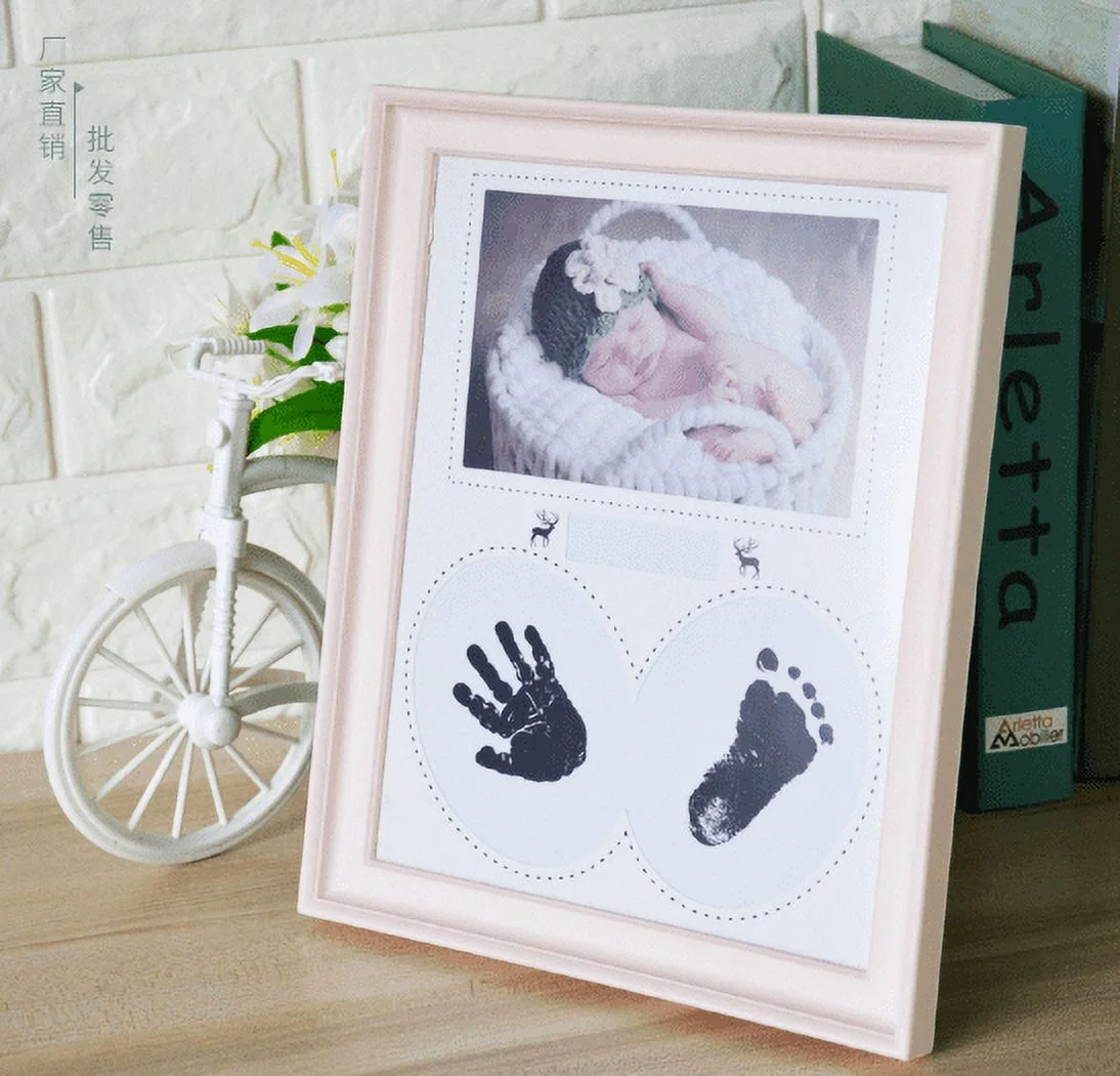 Triani Top Boutique Baby Handprint Kit & Footprint Kit Clay Picture Frame for Newborn (White)