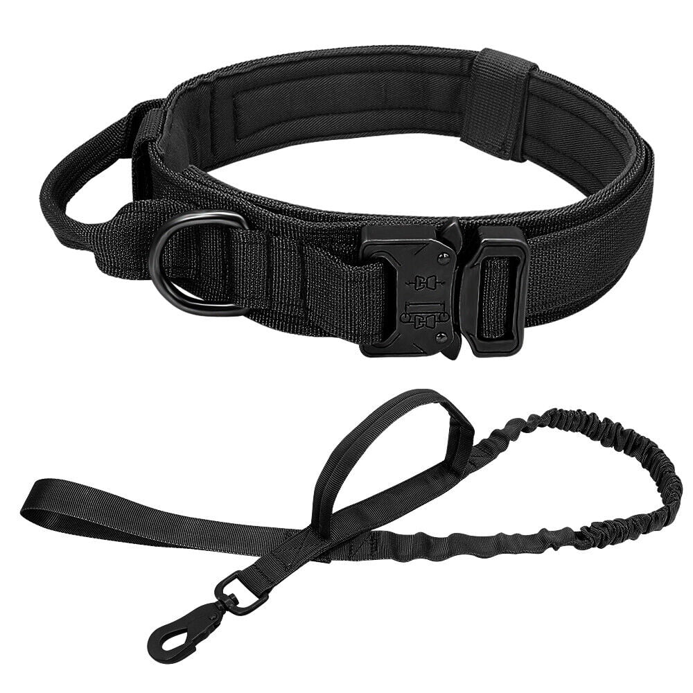 Tactical Dog Collar and Leash Military Training  Large Dogs Heavy Duty Pitbull