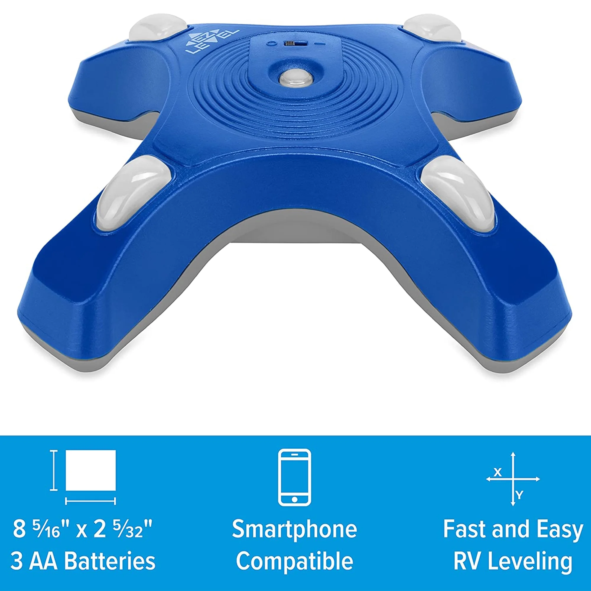 Camco Wireless RV EZ Level | Provides a Fast & Easy Way to Level Your RV | Smartphone Compatible | Easy Operation, Blue (25507)