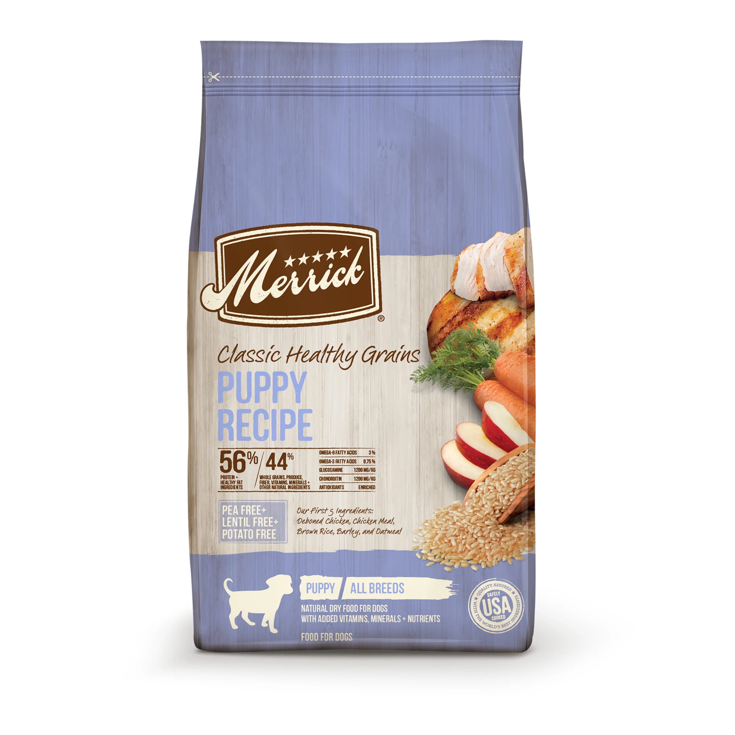 Merrick Chicken Dry Dog Food For Puppies, Whole Grain,12 lb Bag