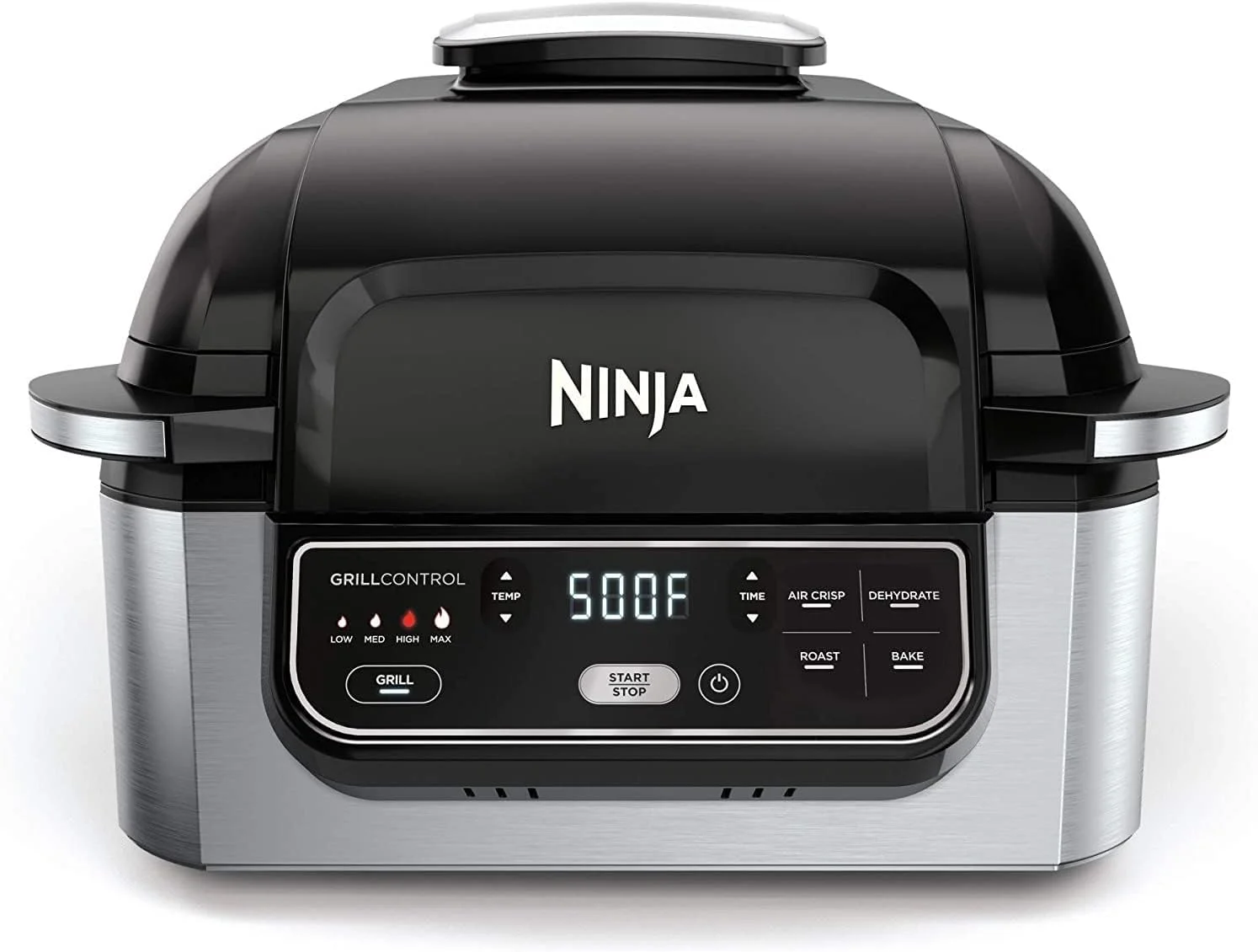Restored Ninja AG301 Foodi 5-in-1 Indoor Electric Grill with Air Fry, Roast, Bake & Dehydrate - Programmable, Black/Silver (Certified ) (Refurbished)