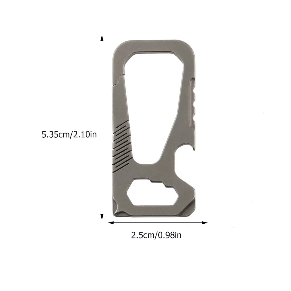 NUOLUX Portable Outdoor Buckle Bottle Opening Buckle Titanium Alloy Carabiner (Grey)