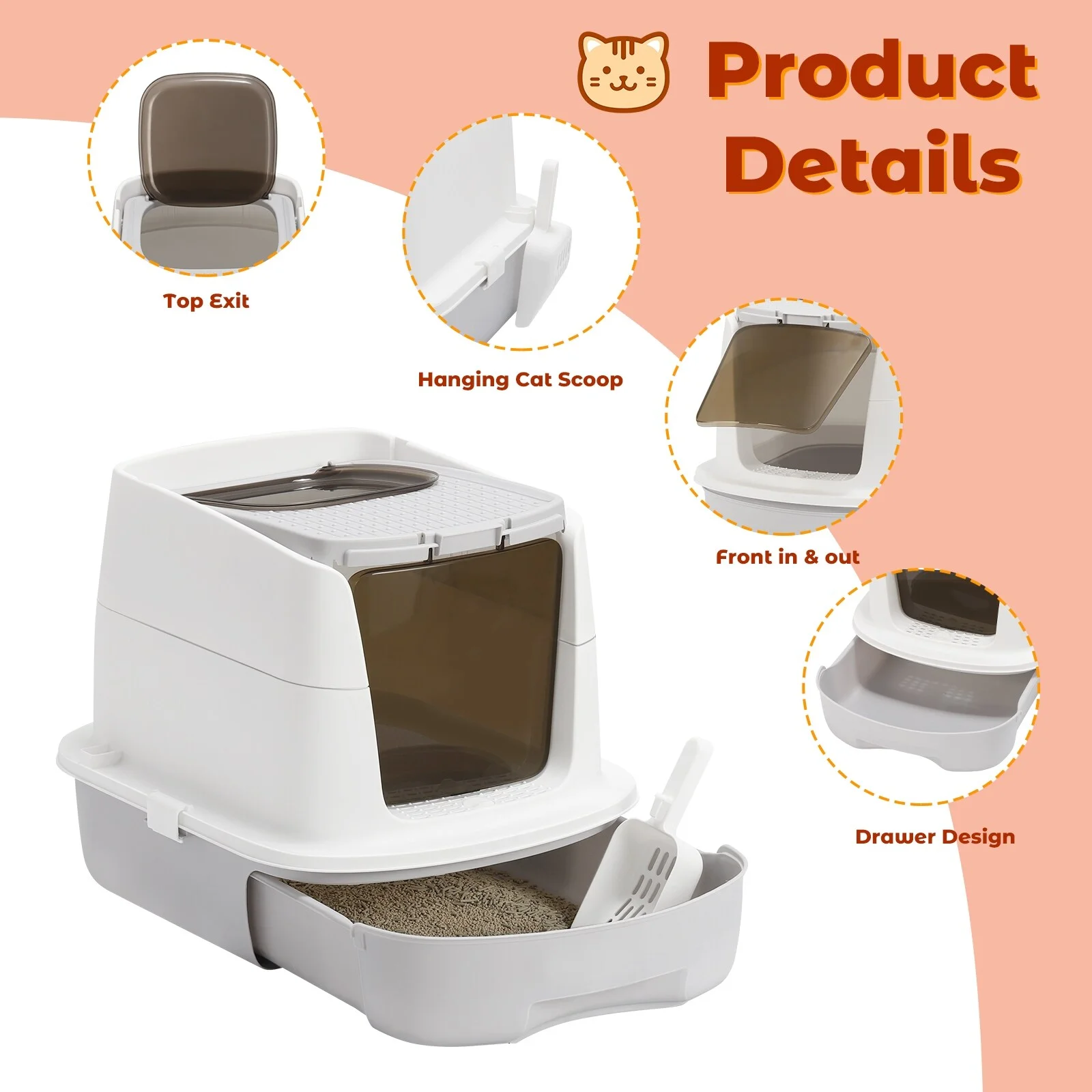Cat Litter Box with Scoop A