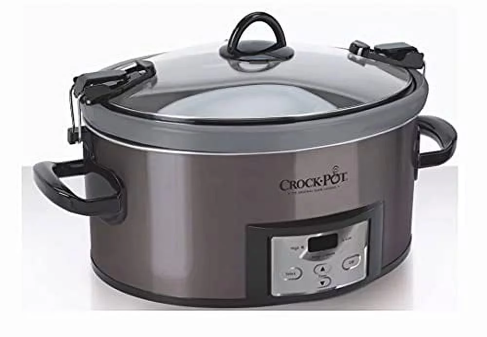 Crock Pot 7-qt Nonstick  Programmable Easy-Clean Slow Cooker, Stainless Steel (Used)