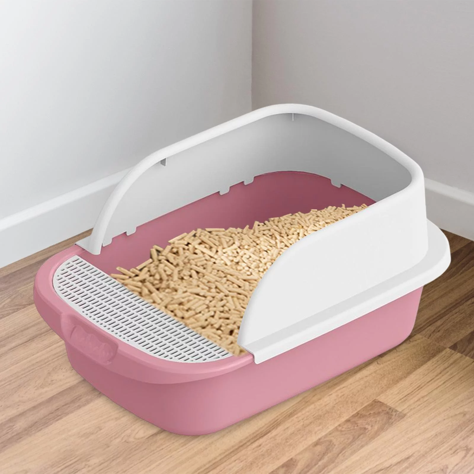 itter Box Kitty Litter Pan Cat Sand Box Container Anti Splashing Cat Toilet L