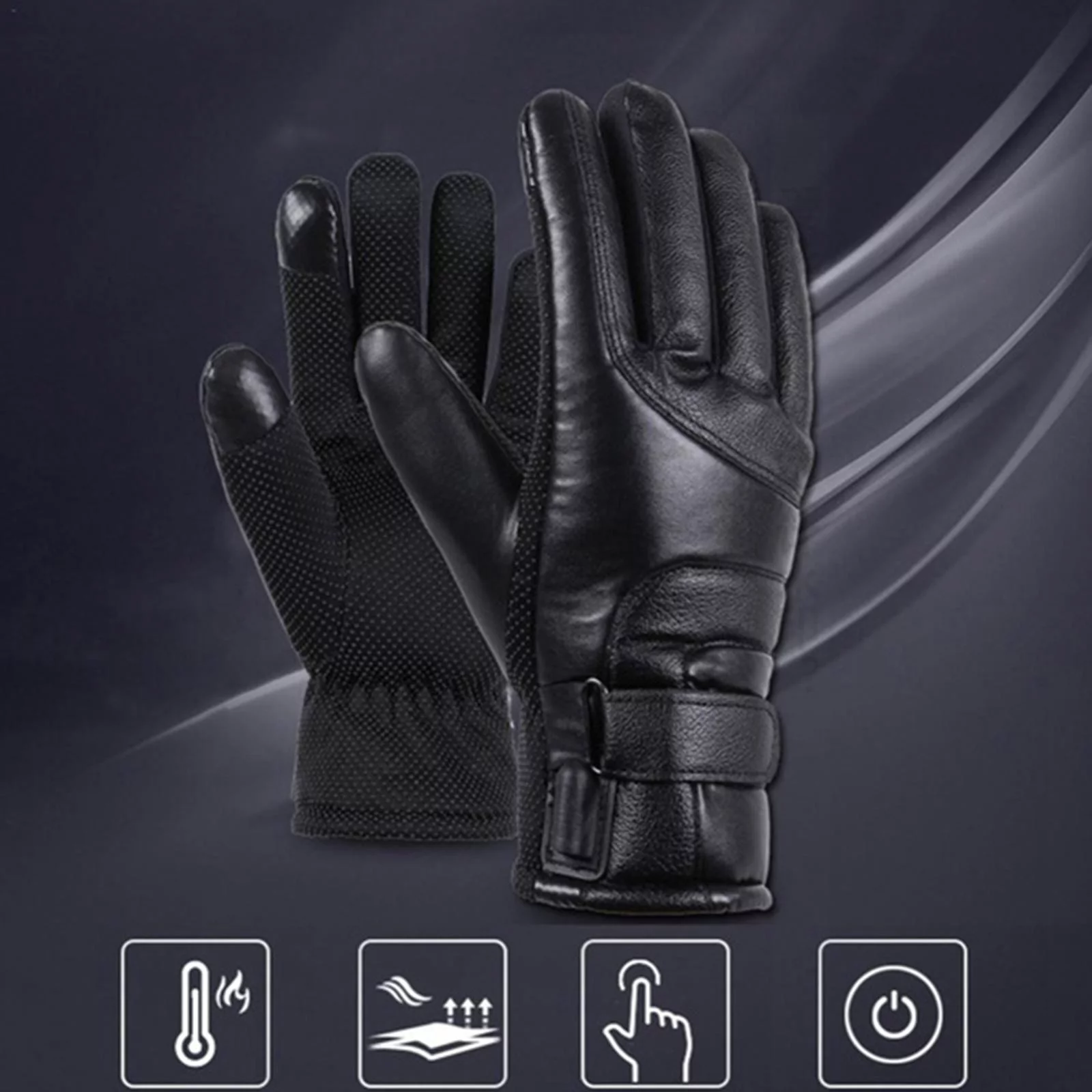 Winter Thermal Heated Gloves Electric Heating Gloves Skiing Snowboarding Gloves Electrodeless Thermostat