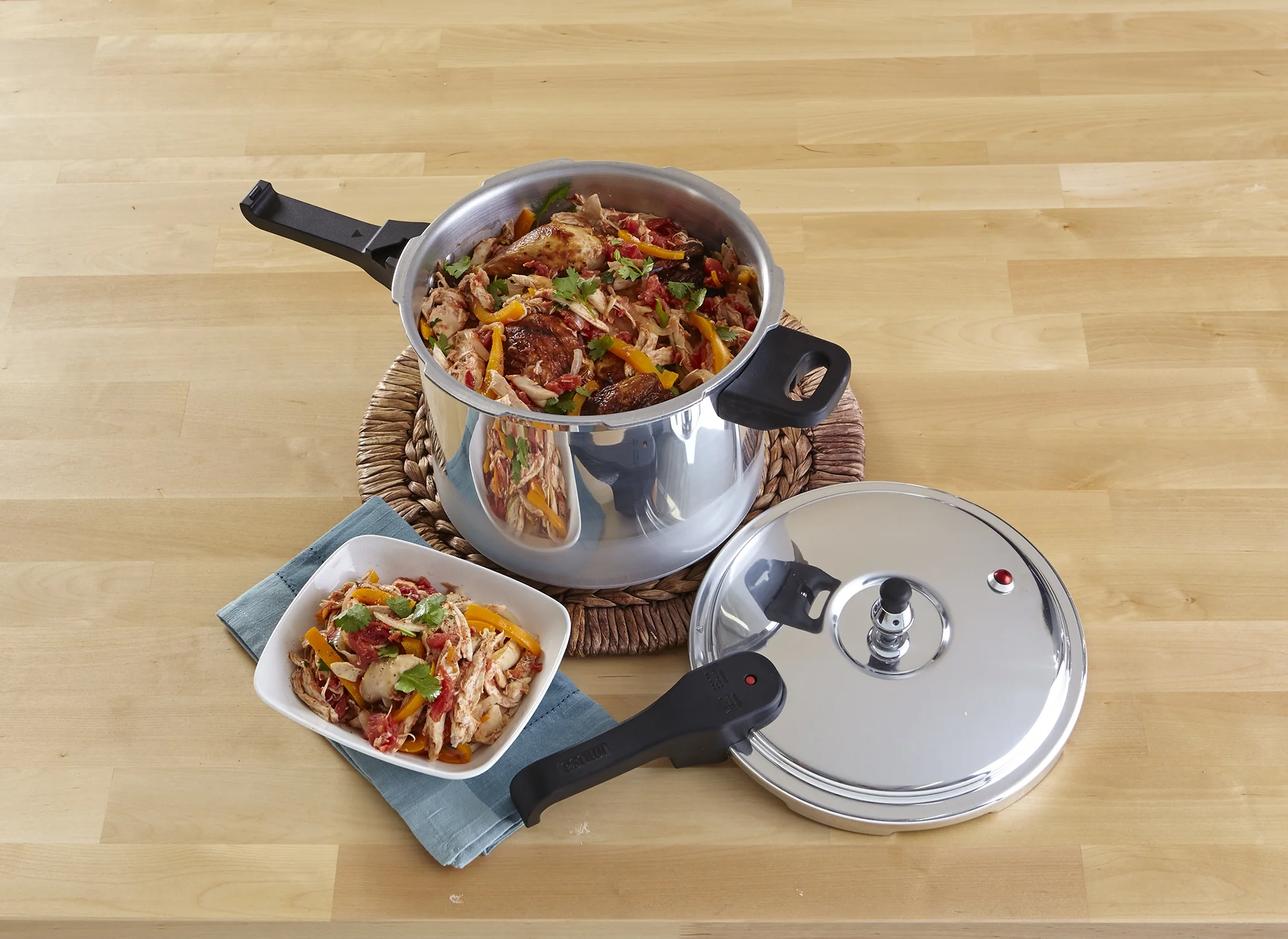 Imusa 7 Quart Stovetop Natural Finish Basic Pressure Cooker, Silver