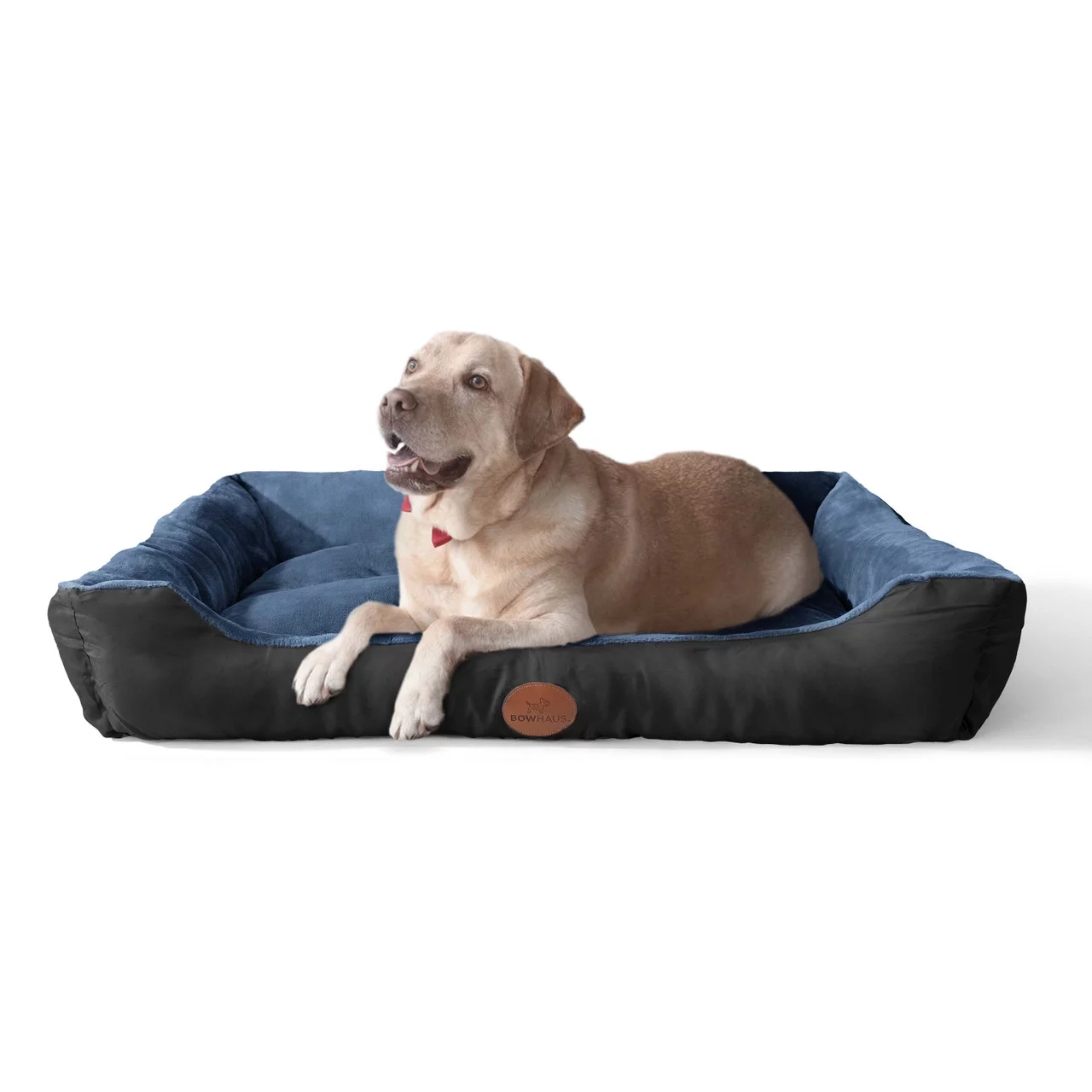 CAPHAUS 32/37 Inch Dog Bolster Couch Bed for Small/Medium/Large Dogs, Orthopedic Cat Bed for Indoor Cats, Calming, Anti-Slip Bottom, Washable, Anti-Anxiety Fluffy Soft Pet Bed in Blue, Brown, Gray