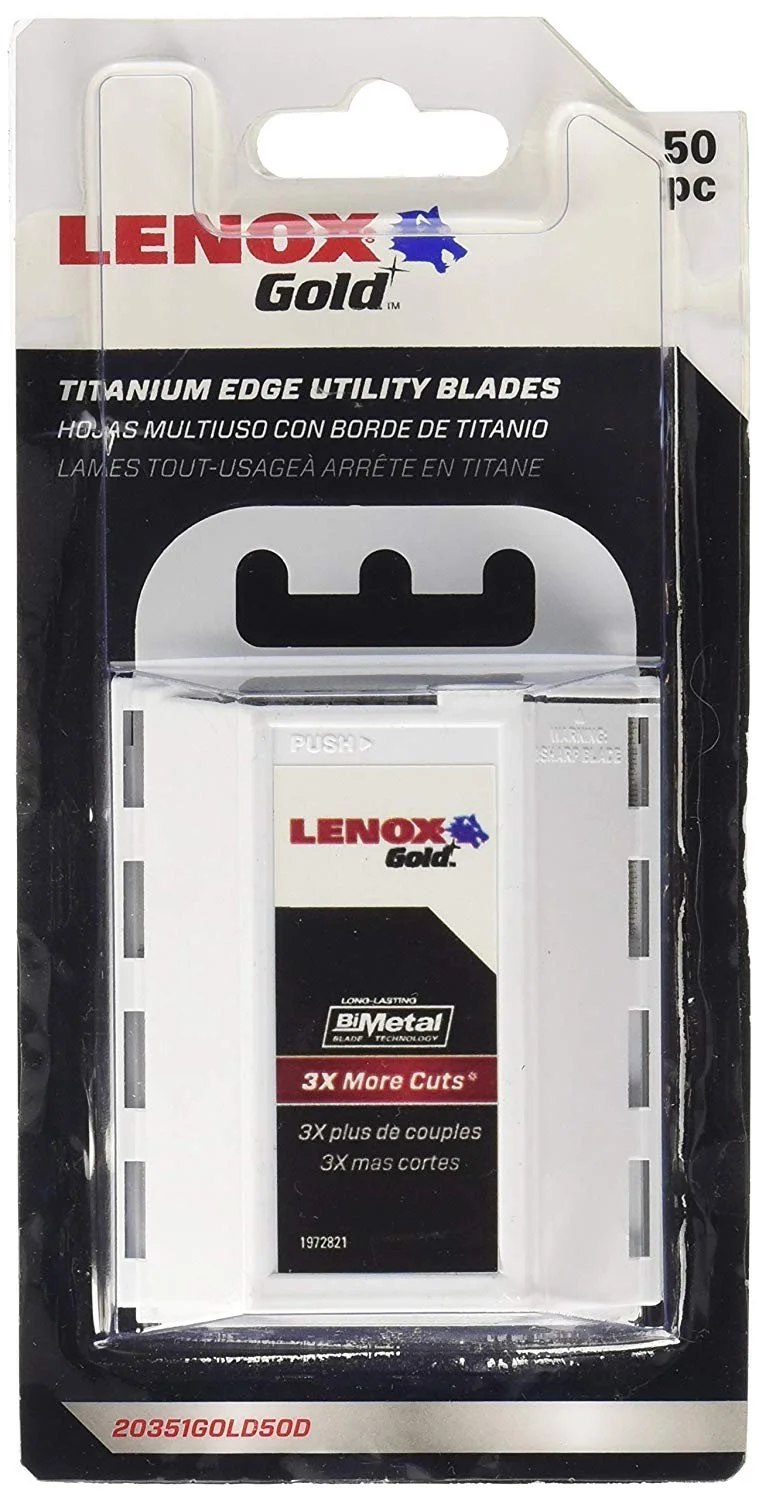 LENOX Gold Utility Knife Blades, 50 Pack, 20351GOLD50D