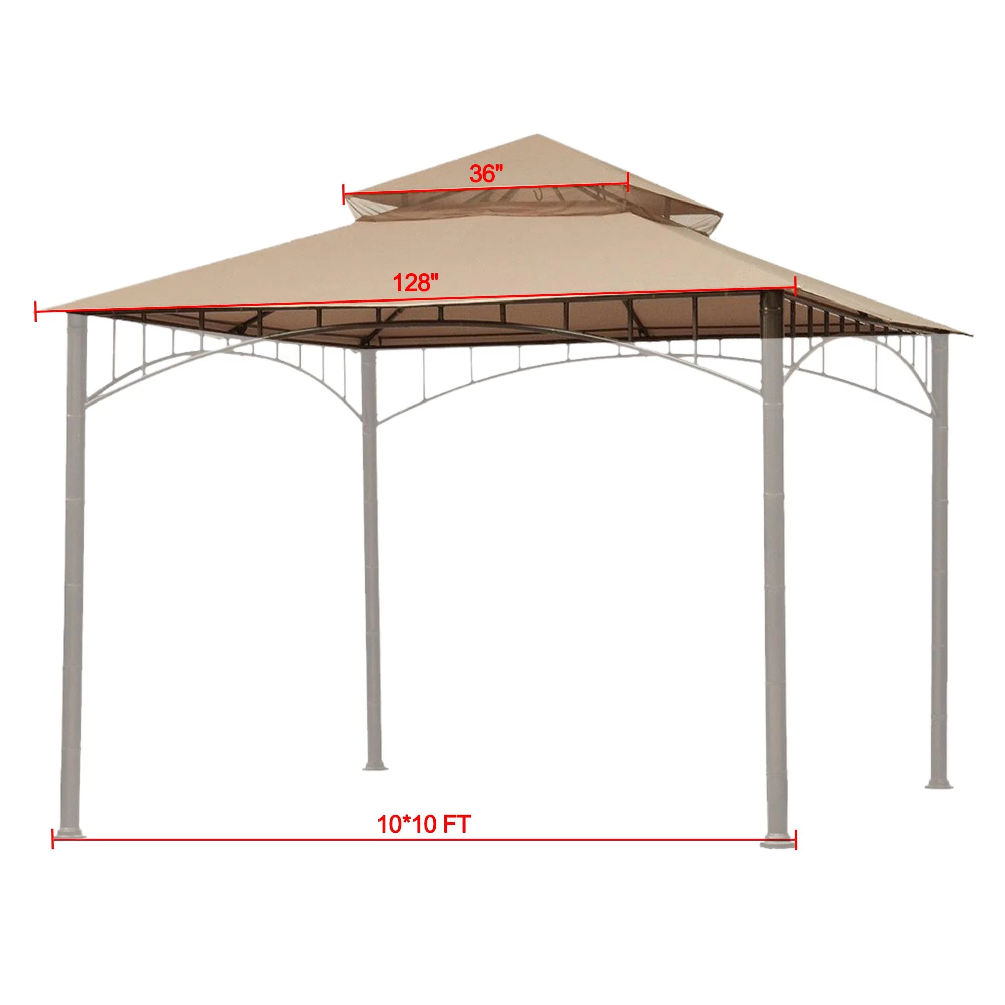 10'x10' Summer Veranda Gazebo Replacement Canopy - 1 - 5.52 - Enhance your outdoor shelter with a durable UV-blocking canopy!