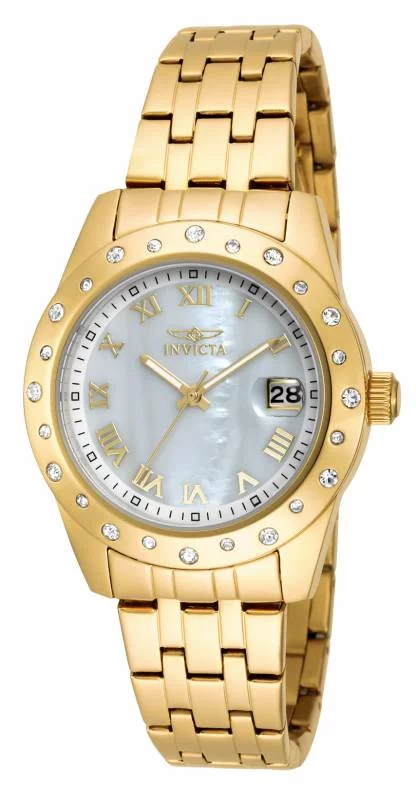 Invicta Women's 17488 Angel Quartz 3 Hand White Dial Watch