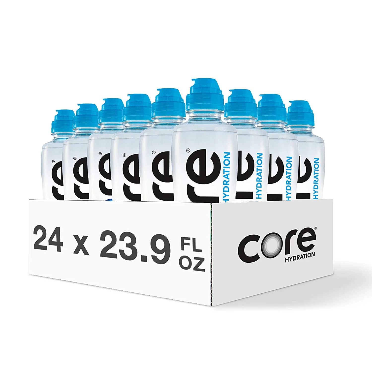 CORE Hydration Nutrient Enhanced Water, Perfect 7.4 Natural pH, Ultra-Purified With Electrolytes and Minerals, Sports Cap For Convenience, 23.9 Fl Oz, Pack of 24