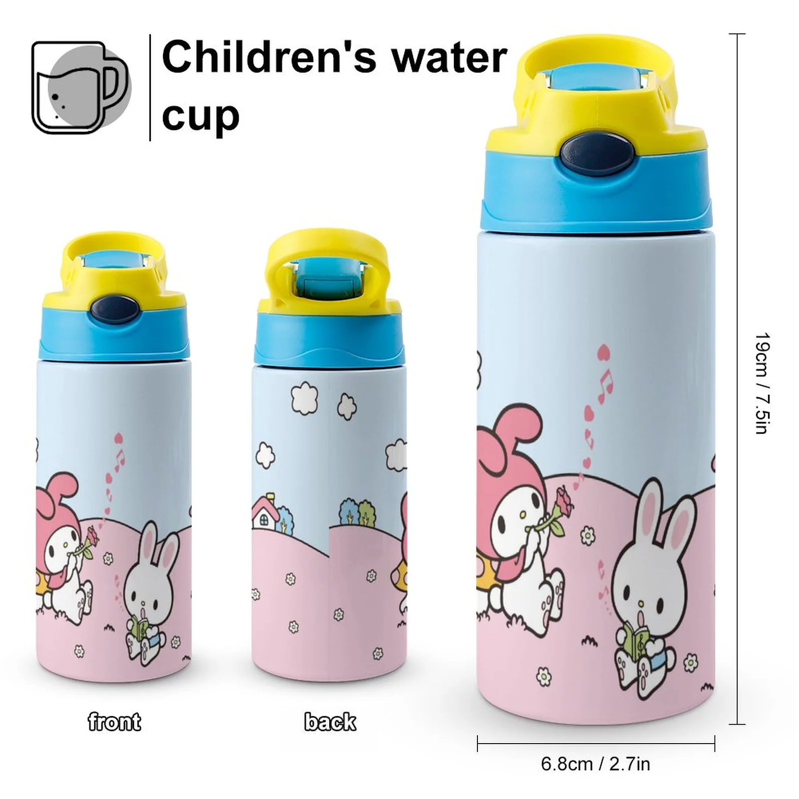 My Melody Brother Children's Water Bottle Vacuum Insulated Stainless Steel Cup With Straw Toddler Thermoses