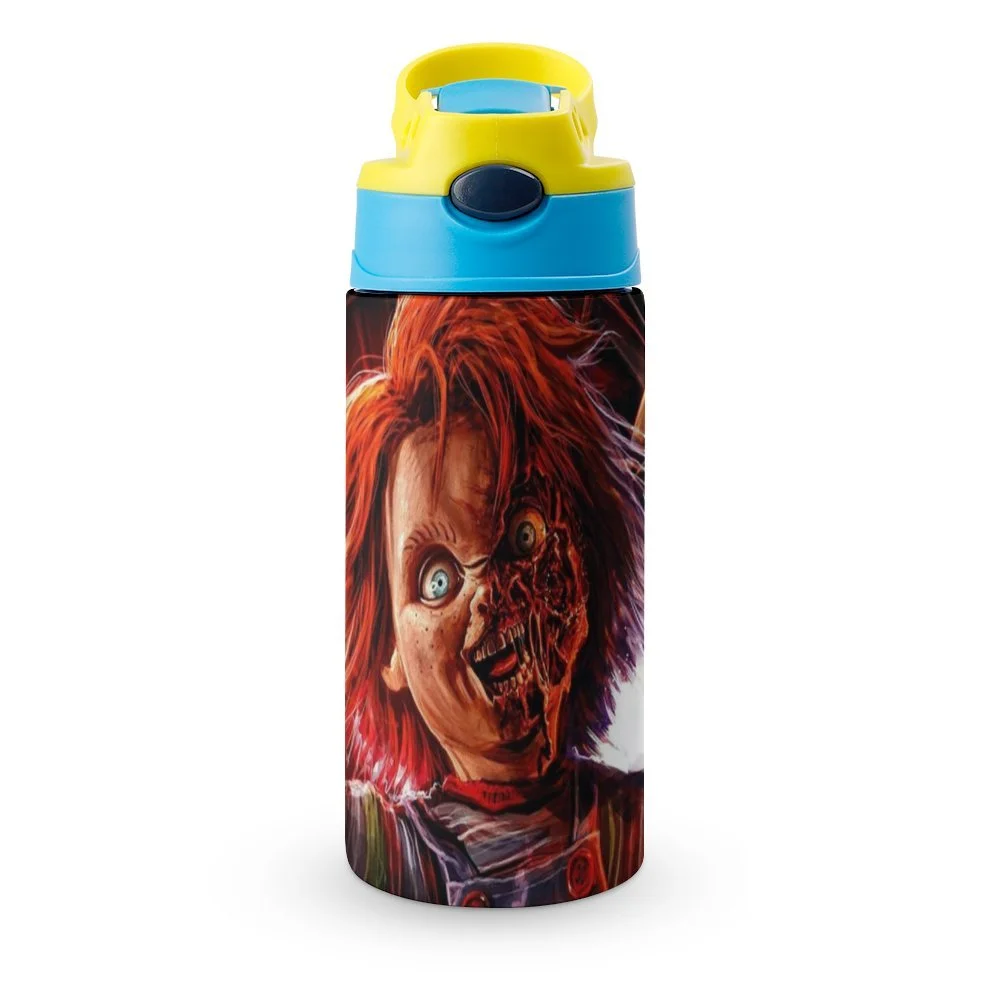 Blood Art Scary Kid's Insulated Water Bottle With Straw Vacuum Stainless Steel Cup Leak-Proof Children Toddler Thermoses