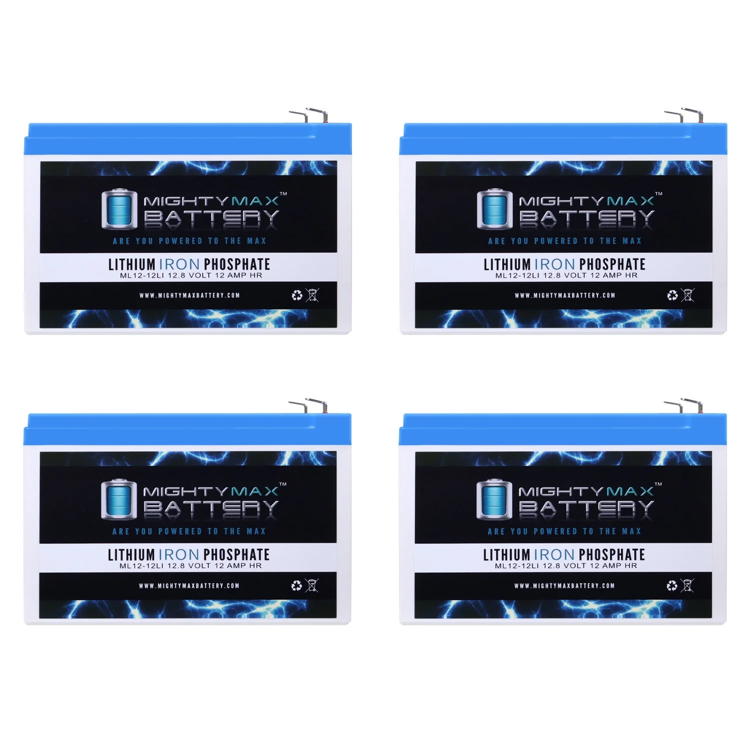 12V 12Ah Lithium Replacement Battery Compatible with Electra ScootNGo 88615 Scooter Bike - 4 Pack