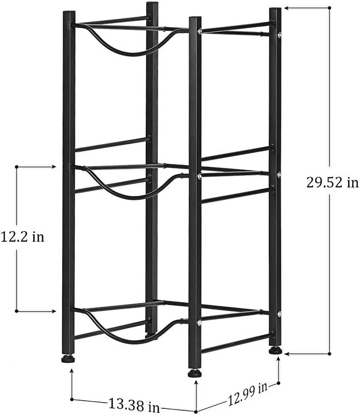 3 Tier Black Water Cooler Jug Rack, 5 Gallon Water Jug Holder Heavy Duty Storage Rack