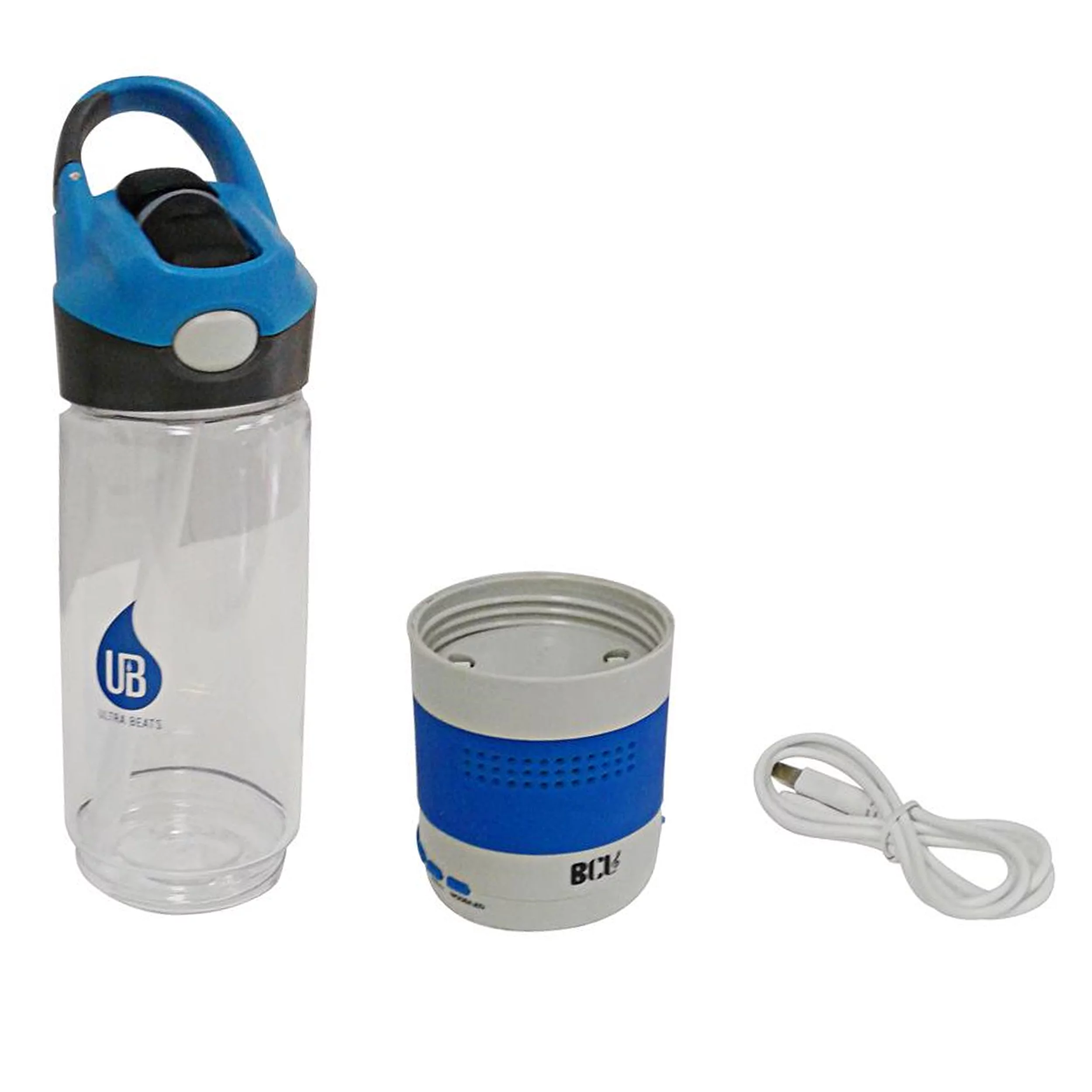 Ultra Beats 2 In 1 Water Bottle With LED, 3W Waterproof Bluetooth Speaker, Blue