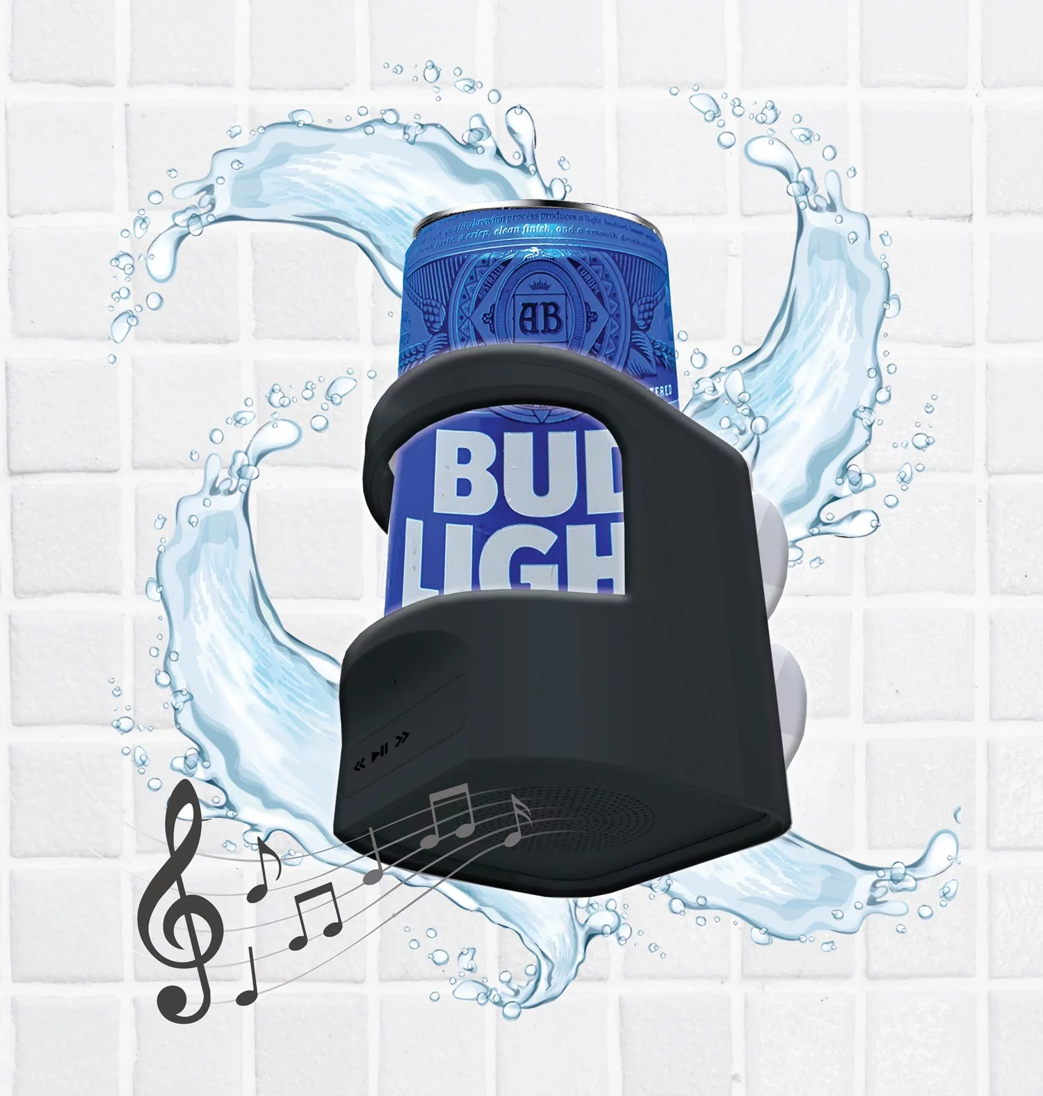 Gabba Goods Beer Holder/Premium Shower Speaker Bluetooth 4.2 Wireless Portable Shower/Bath Water Resistant Beer Holder Speaker with Built in Microphone