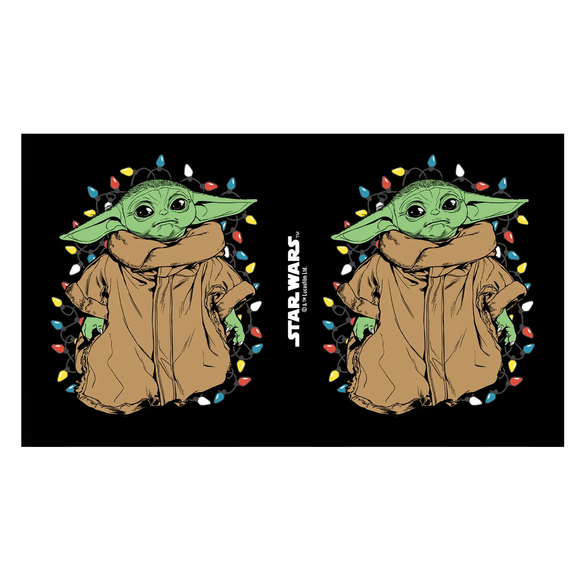 Star Wars: The Mandalorian Jolly Grogu  Stainless Steel Water Bottle Black 17 oz.