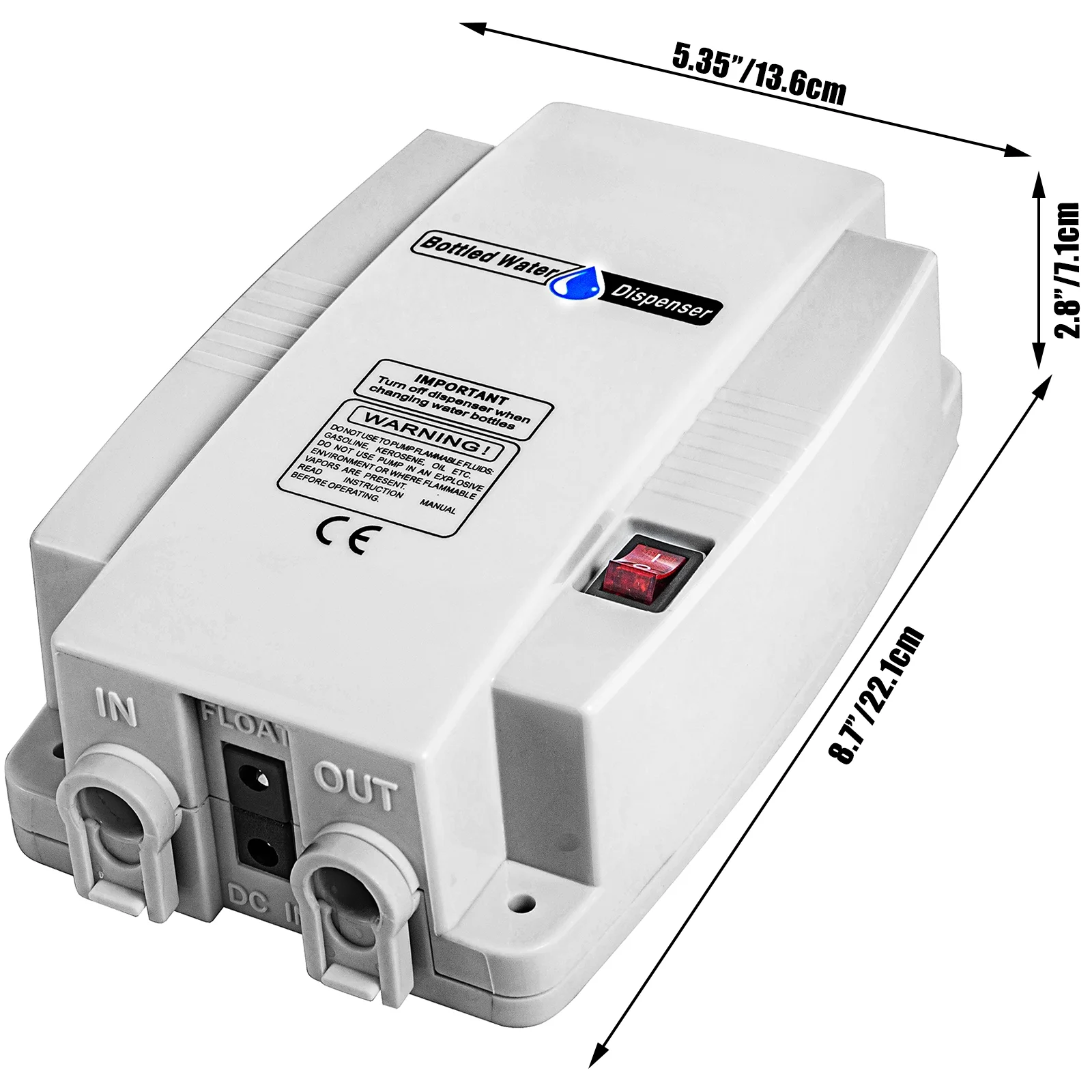 VEVORbrand Bottled Water System 20 Ft, Water Dispensing System Single Inlet, US Plug with AC/DC Adapter Suitable for Refrigerator Ice Maker Coffee Makers and Water Dispensers