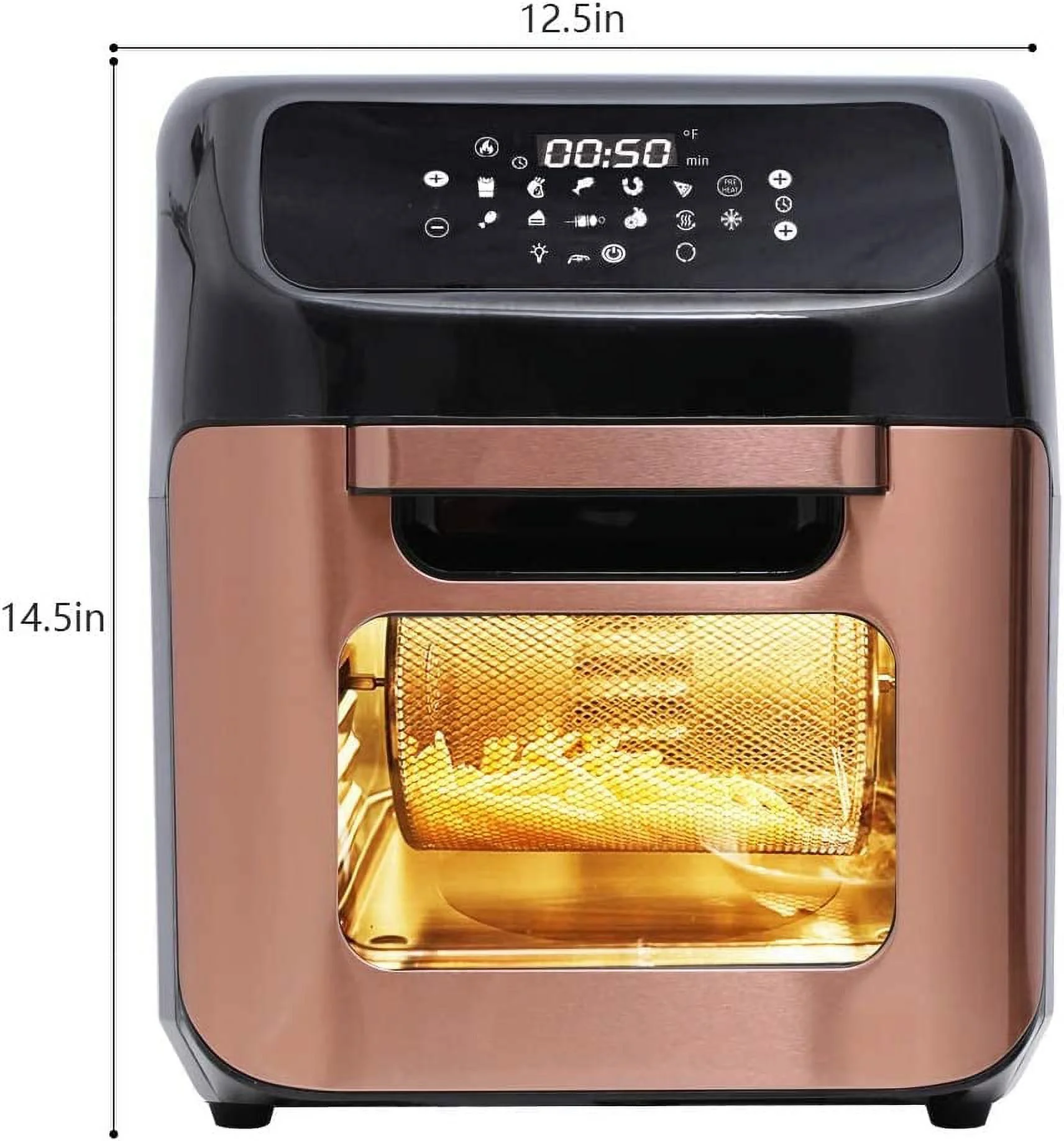 12 Quart 10-in-1 XLarge Capacity Air Fryer Oven W/ Digital Touch Screen Control & Integrated Digital Temperature Probe