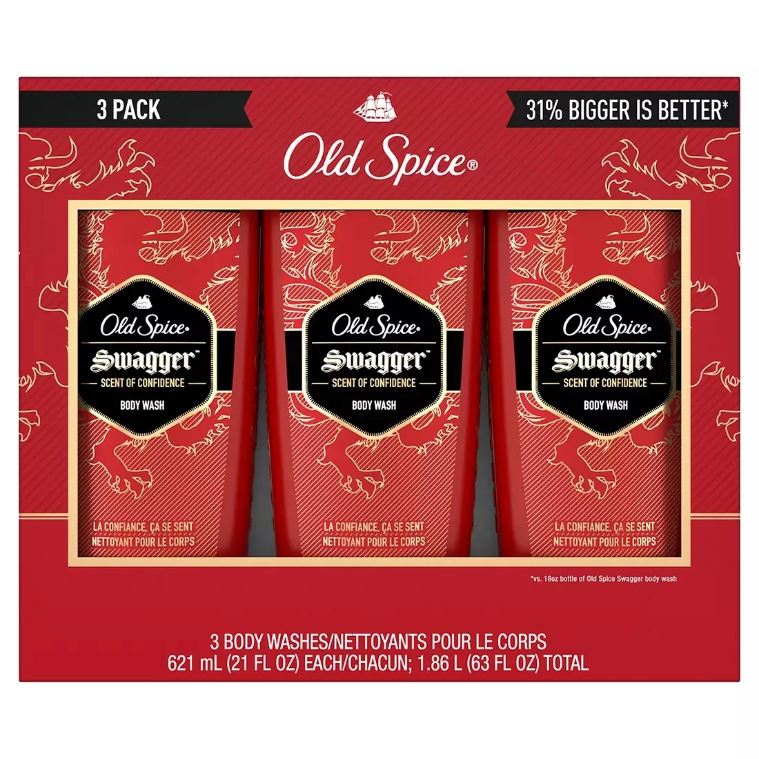 Old Spice Swagger Body Wash, 3 ct.