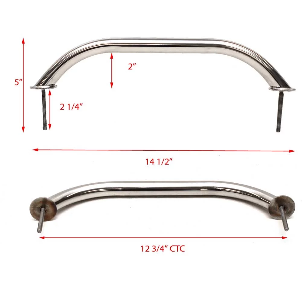 Rinker Boat Grab Rail 2200626 | 14 1/2 x 5 Inch Stainless Steel