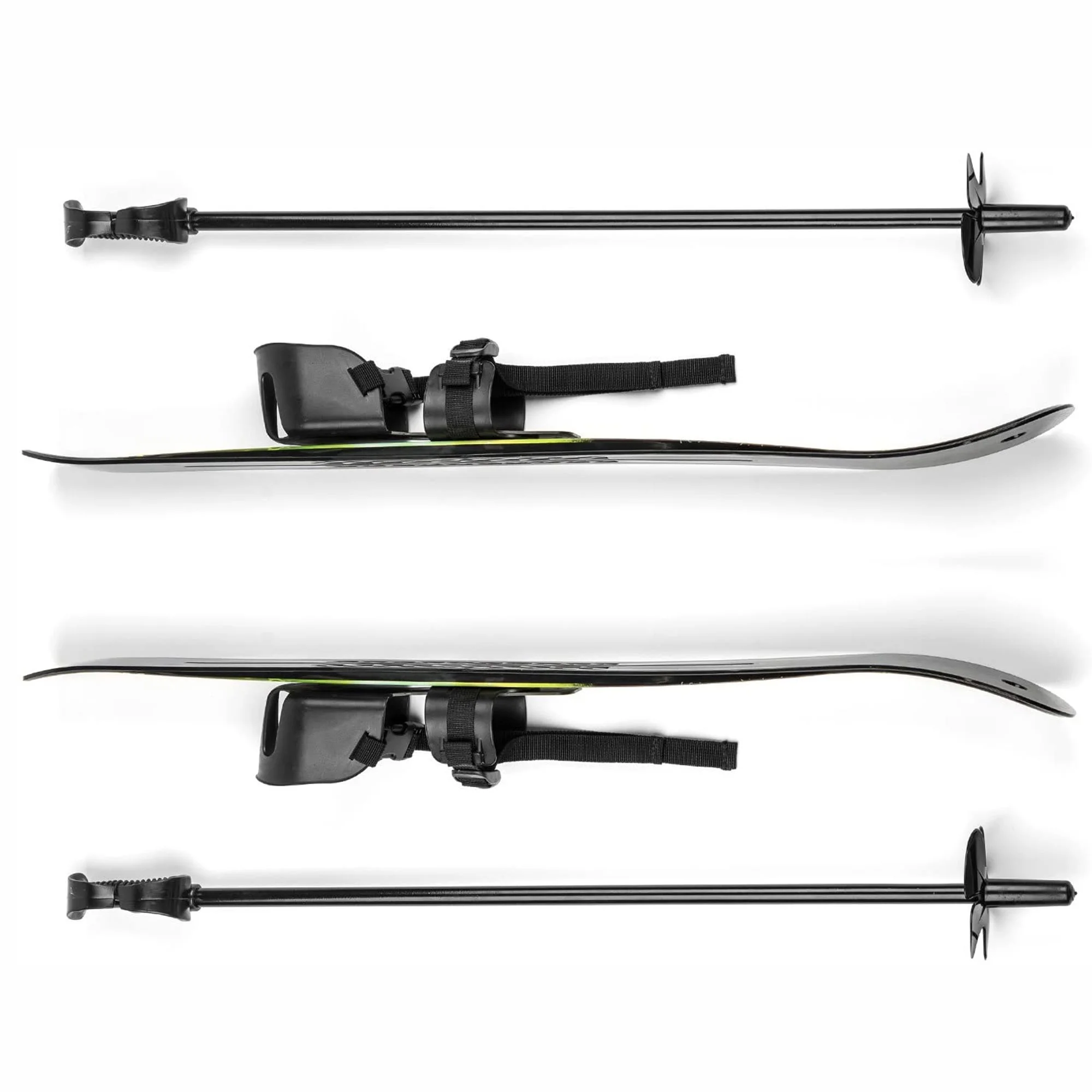 Lucky Bums Toddler Kids Beginner Plastic Snow Skis w/ Adjustable Bindings, Green