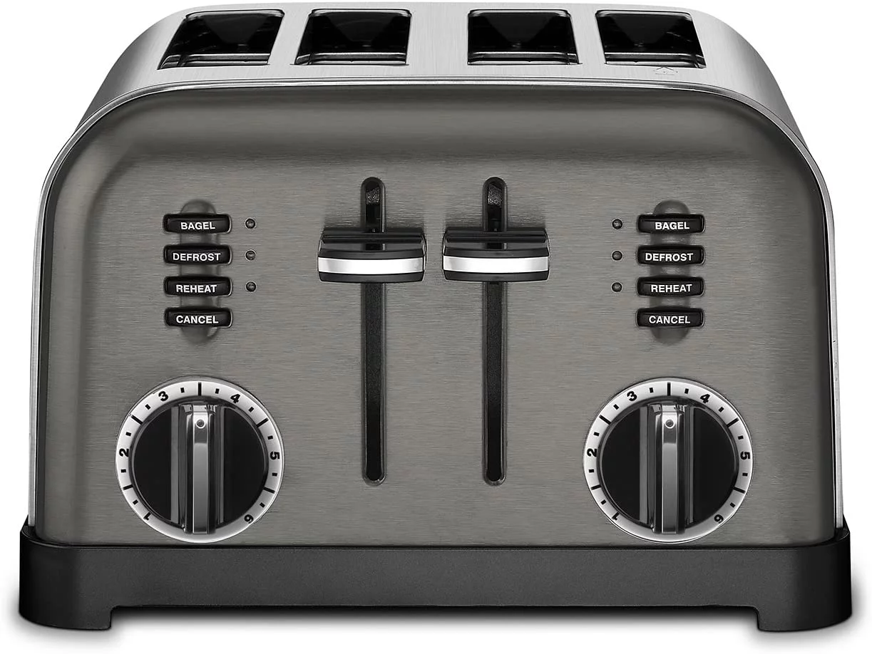 Cuisinart CPT-180BKS Metal Classic Toaster, 4-Slice, Black Stainless
