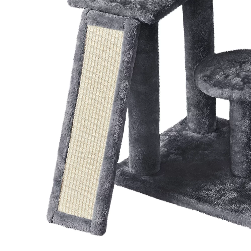 Yaheetech Multilevel Plush Cat Tree Cat Tower with Sisal Scratching Posts Perches Condos, Dark Gray