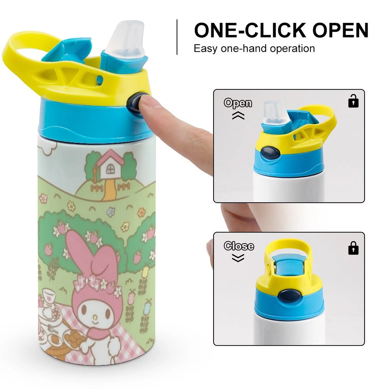My Melody Children's Water Bottle Vacuum Insulated Stainless Steel Cup With Straw Toddler Thermoses