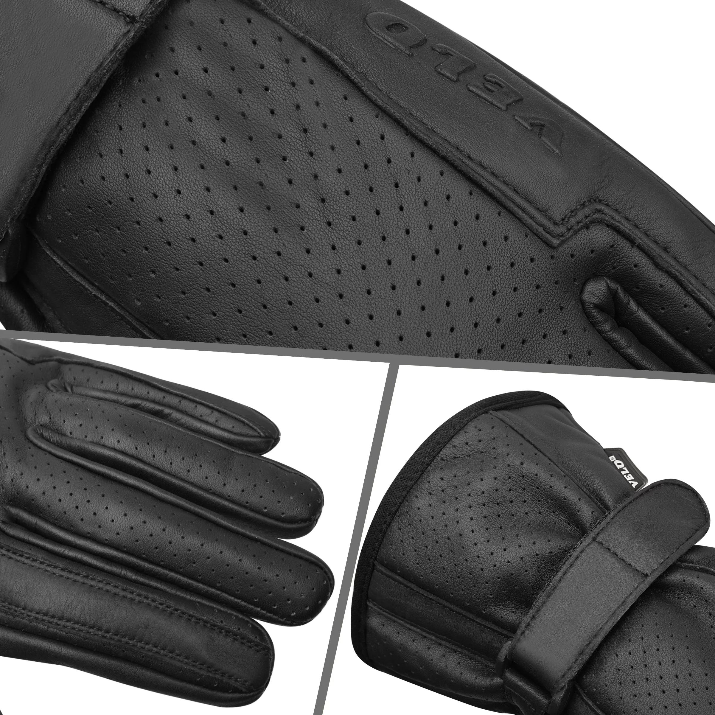 VELO Touch Screen Full Finger Motorcycles Gloves - Black