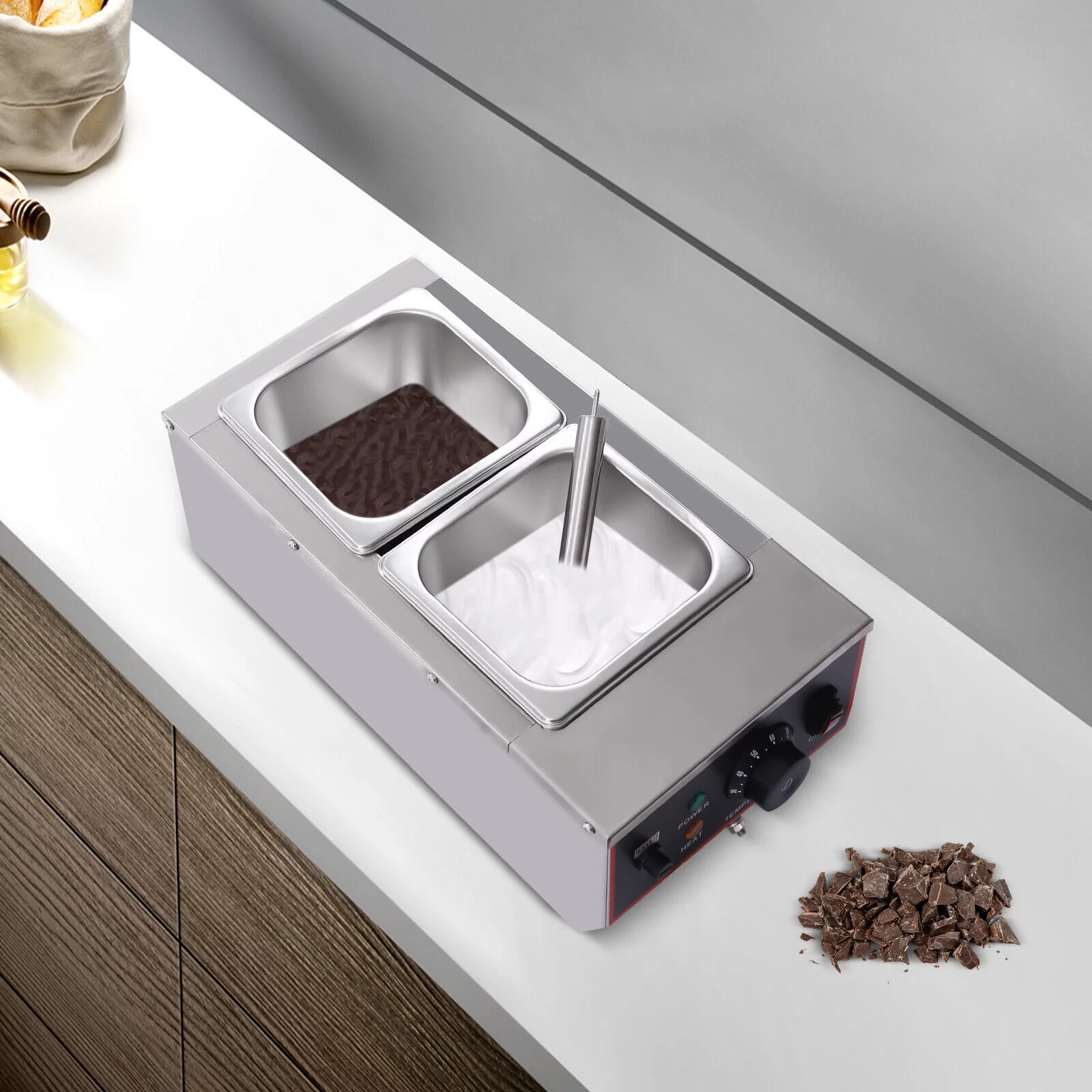 6L Chocolate Tempering Machine Electric Melting Pots Stainless Steel Food Warmer