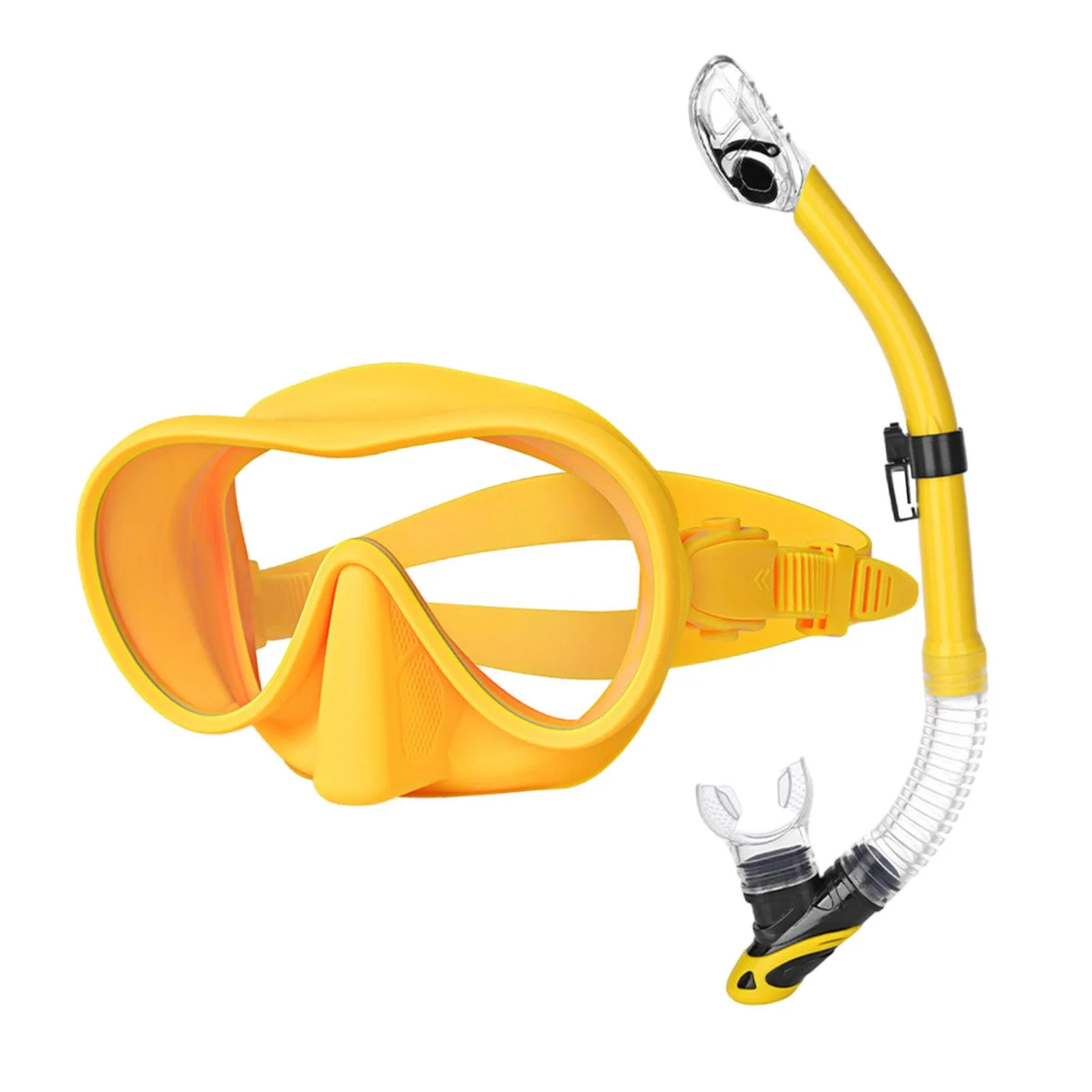 Tnarru Snorkel Set Snorkel Swim Goggles Lightweight Equipment Adult Wide View Diving Swim for Snorkeling Diving Freediving Gold Yellow