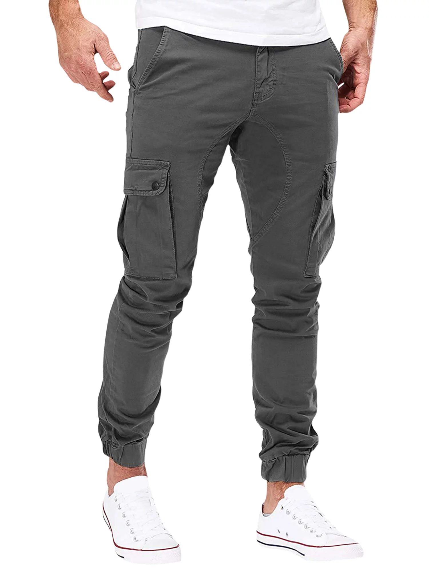 Cargo Pants for Men Stretchy Work Baggy Trousers Straight Leg Sweatpants Fishing Hiking Slacks