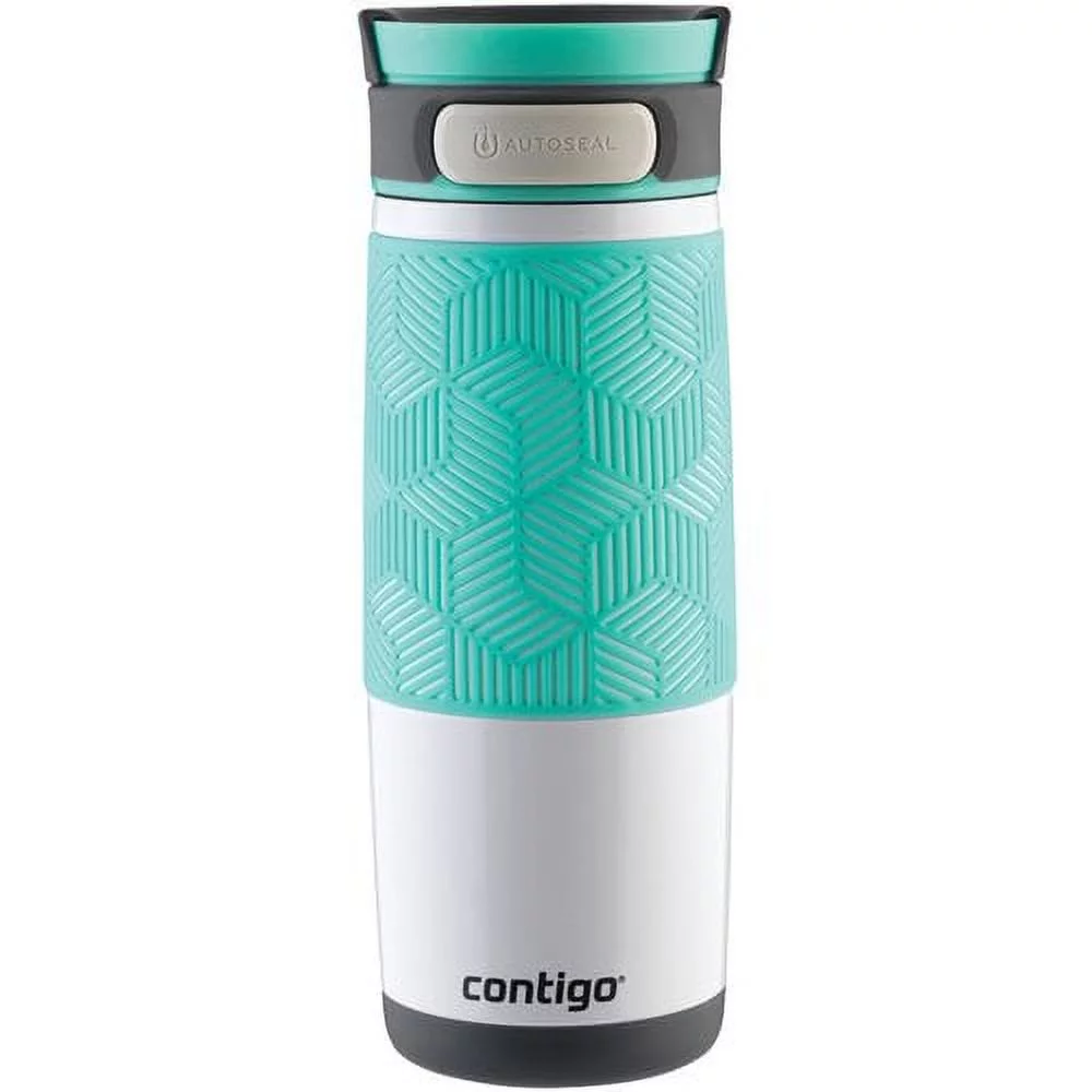 Contigo Auto Seal Transit Vacuum-insulated Stainless Steel Travel Mug, 16 oz., White and Grayed Jade