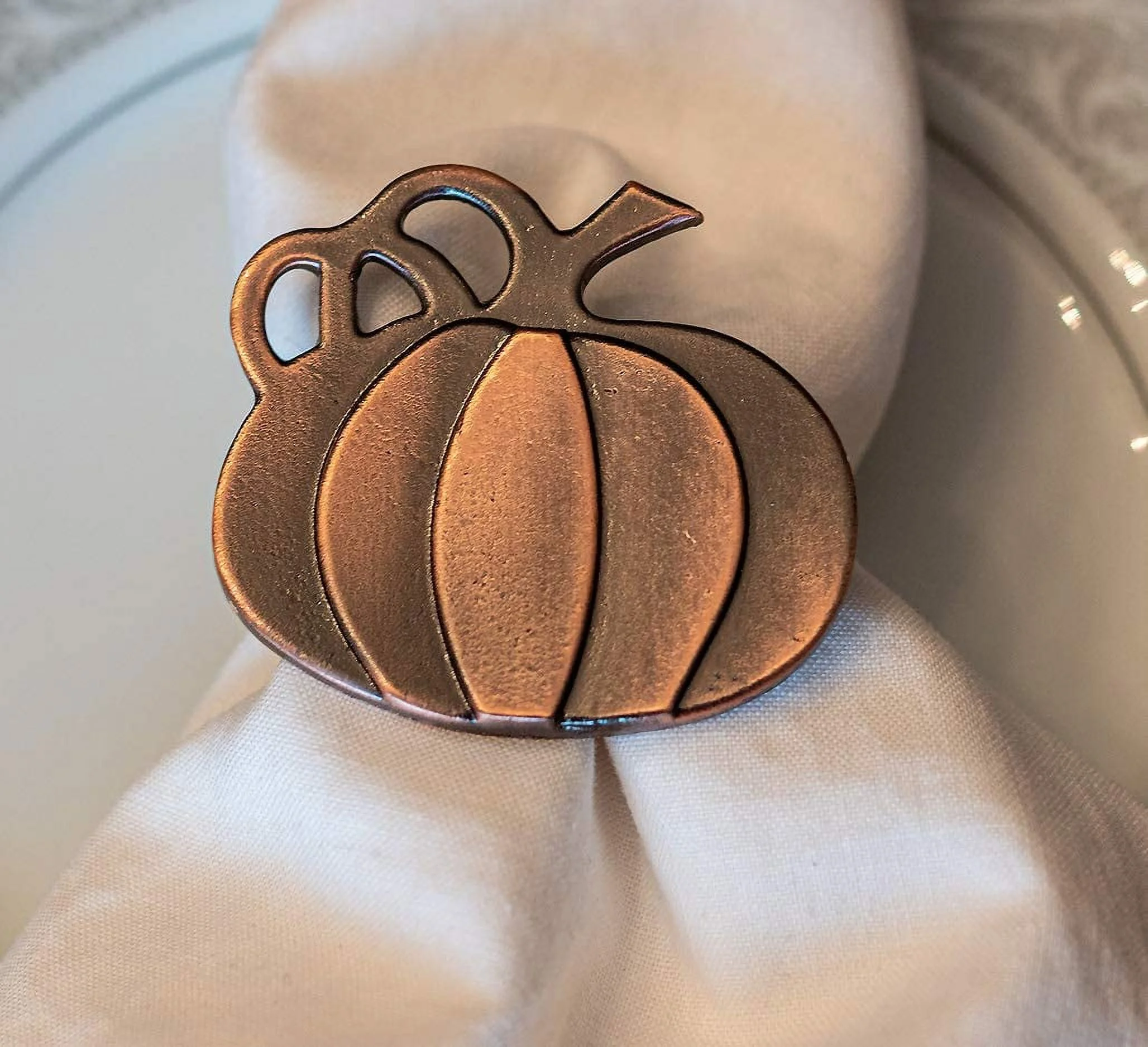 Pumpkin Napkin Rings For Thanksgiving, Party, Dinners, Parties - Set Of 4 Napkin Holders